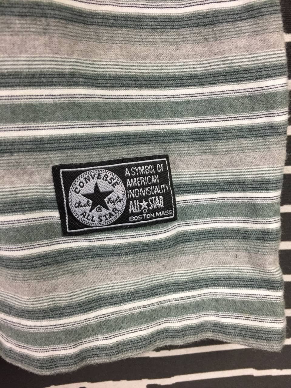 Converse Vtg Converse All Star Striped Long Sleeve V-Neck Tee Size US XL / EU 56 / 4 - 4 Thumbnail