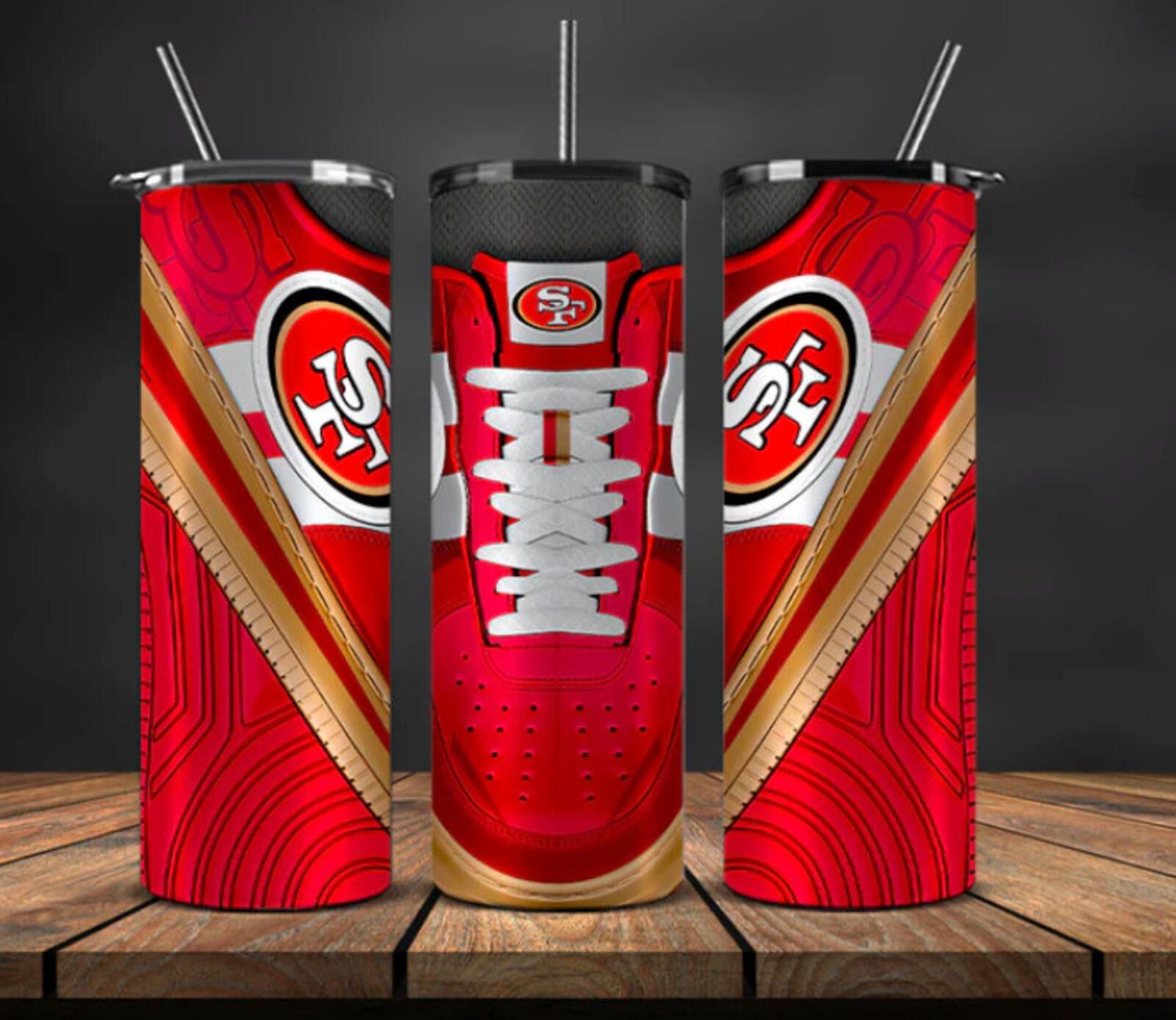 The Unbranded Brand San Francisco 49ers Stainless Steel Tumbler 20 Oz Sneaker 2 Size ONE SIZE - 1 Thumbnail