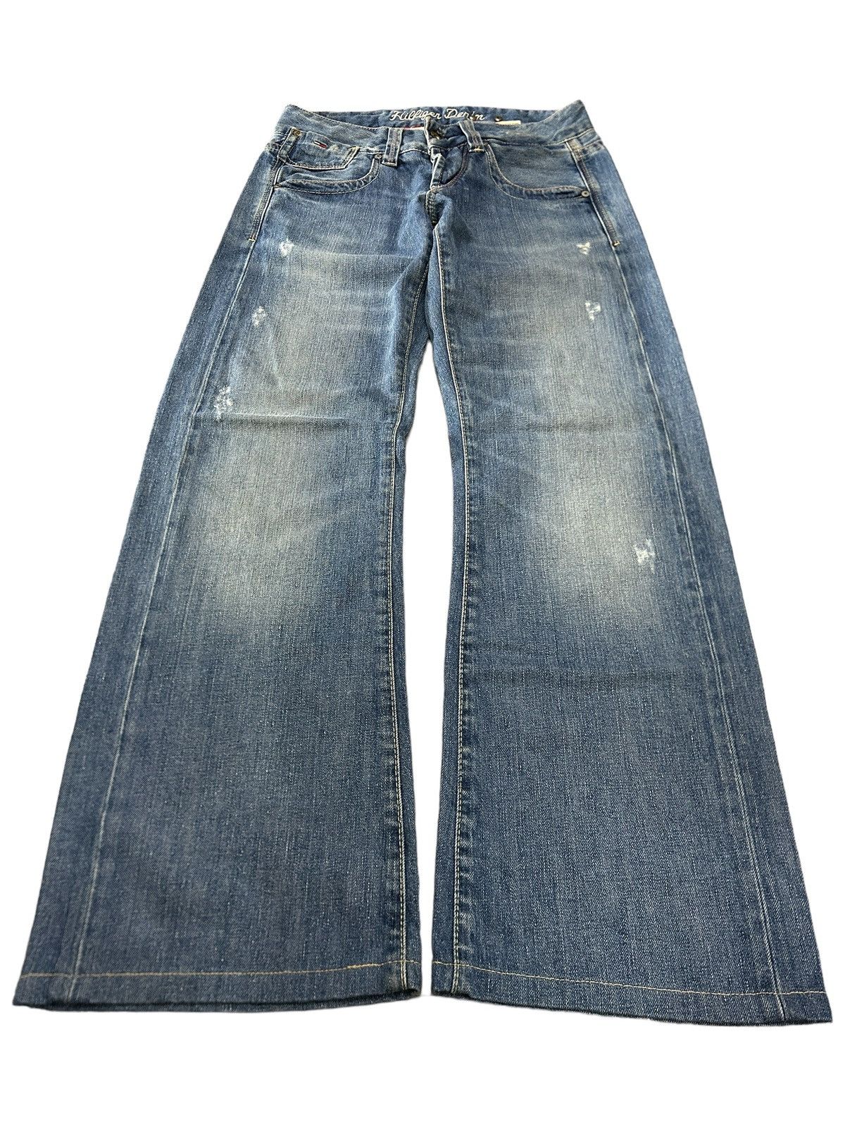 Tommy Hilfiger Vintage Tommy Hilfiger Laurie Flared Wide Leg Y2K Jeans Size 28" / US 6 / IT 42 - 2 Thumbnail