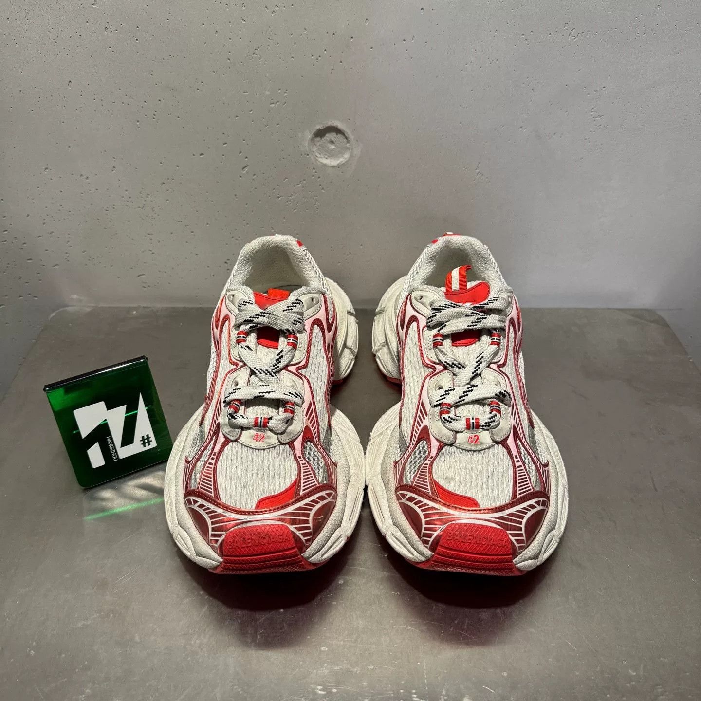 Balenciaga Balenciaga Distressed Red Lowtop Sneakers XXXL Men Size US 10 / EU 43 - 1 Thumbnail