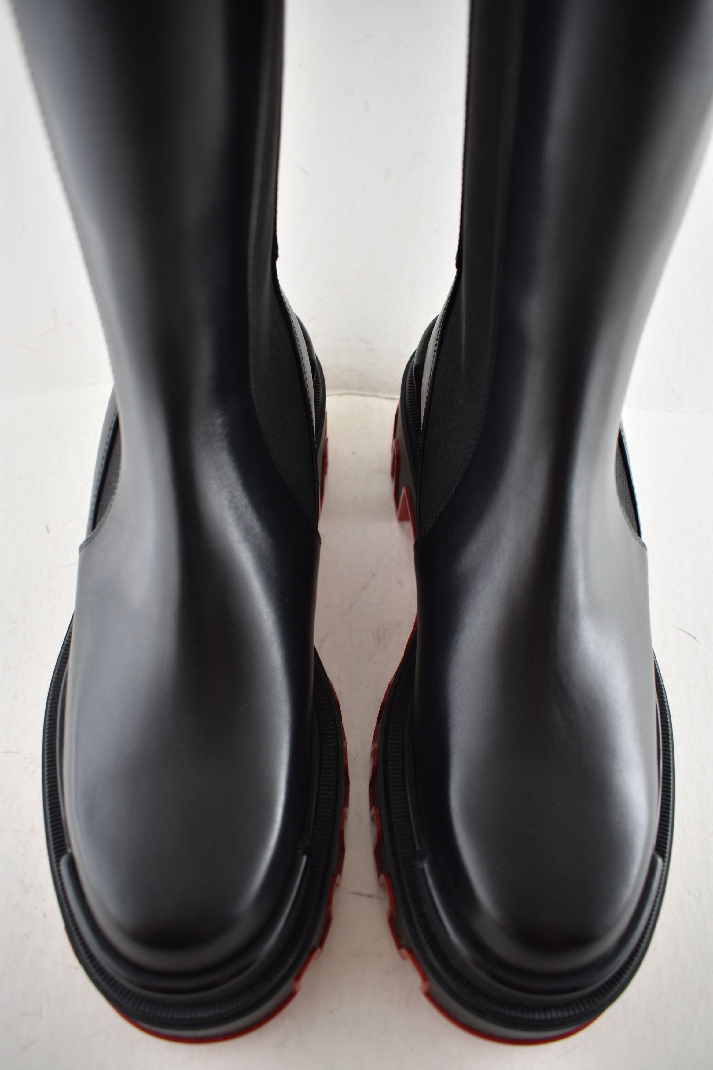 Christian Louboutin Marchacroche Dune Botta Black Leather Knee High Boot 40 Size US 10 / IT 40 - 9 Thumbnail
