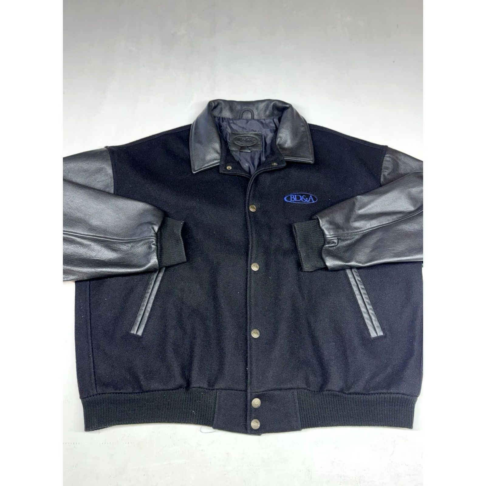 Vintage VINTAGE AOL America Online Bishop Wool Leather Embroidered Bomber Jacket Black Adult XL 90s Mens Size US XL / EU 56 / 4 - 3 Thumbnail