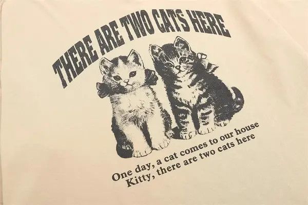 Japanese Brand Misa Vintage casual kitten print loose cotton T-shirt Size US M / EU 48-50 / 2 - 4 Thumbnail