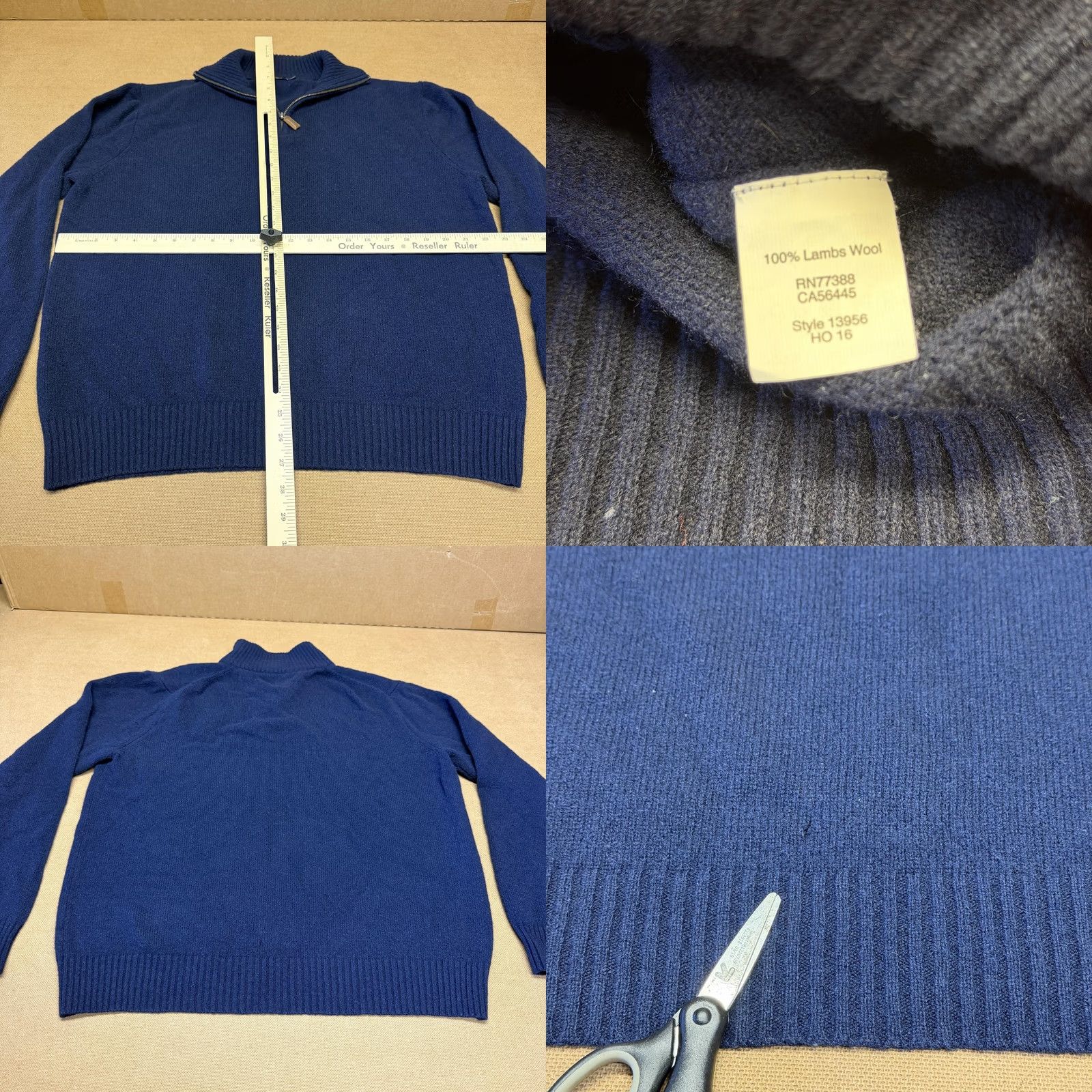 J.Crew VINTAGE J.CREW Sweater Mens XL Blue Lambswool Half Zip Mock Neck Pullover Warm Knit Size US XL / EU 56 / 4 - 8 Thumbnail
