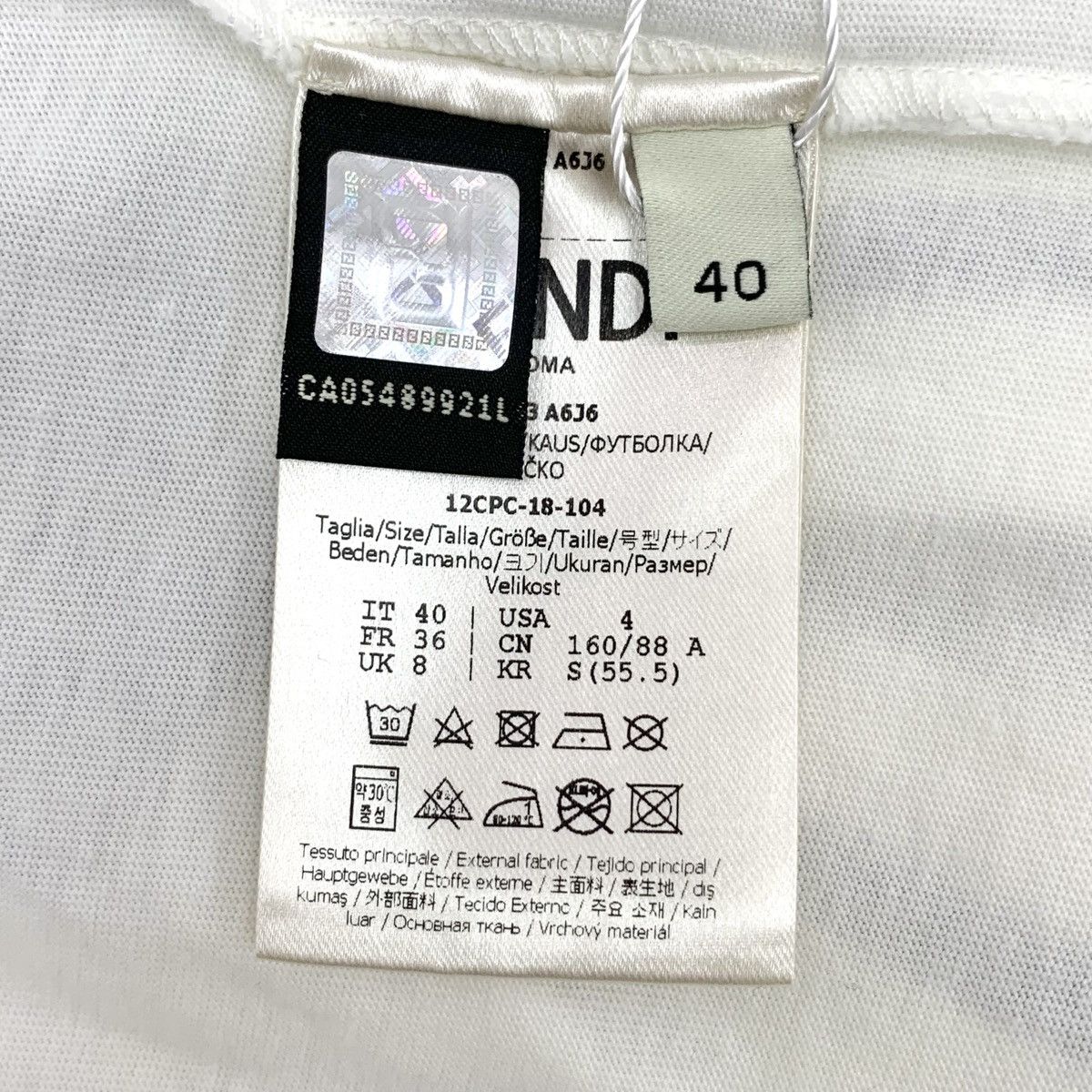 Fendi Fendi White Double F Printed Short Sleeve T-shirt K26WX Size L / US 10 / IT 46 - 6 Thumbnail