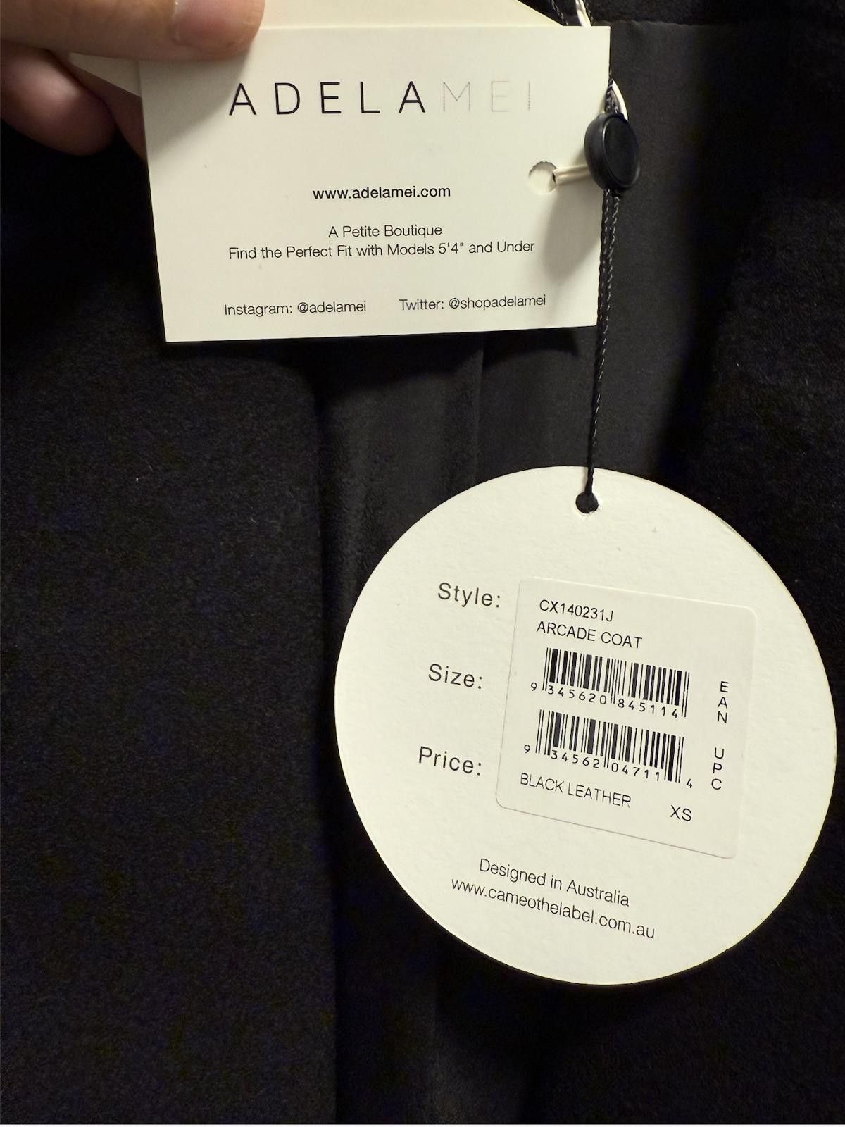 Camel Chic Black Wool Leather Arcade Coat by Cameo – XS NWT 473$ Size US XS / EU 42 / 0 - 6 Thumbnail