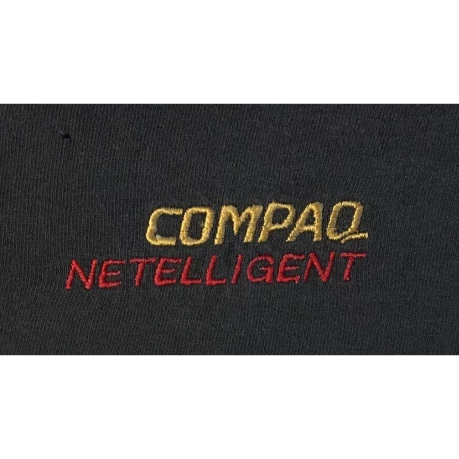 Apple VINTAGE Compaq Netelligent Shirt L Black 90s Distressed Short Sleeve Crew Neck Single Stitch Men T-Shirt Computer Electronics Vintage 90s USA Size US L / EU 52-54 / 3 - 3 Thumbnail