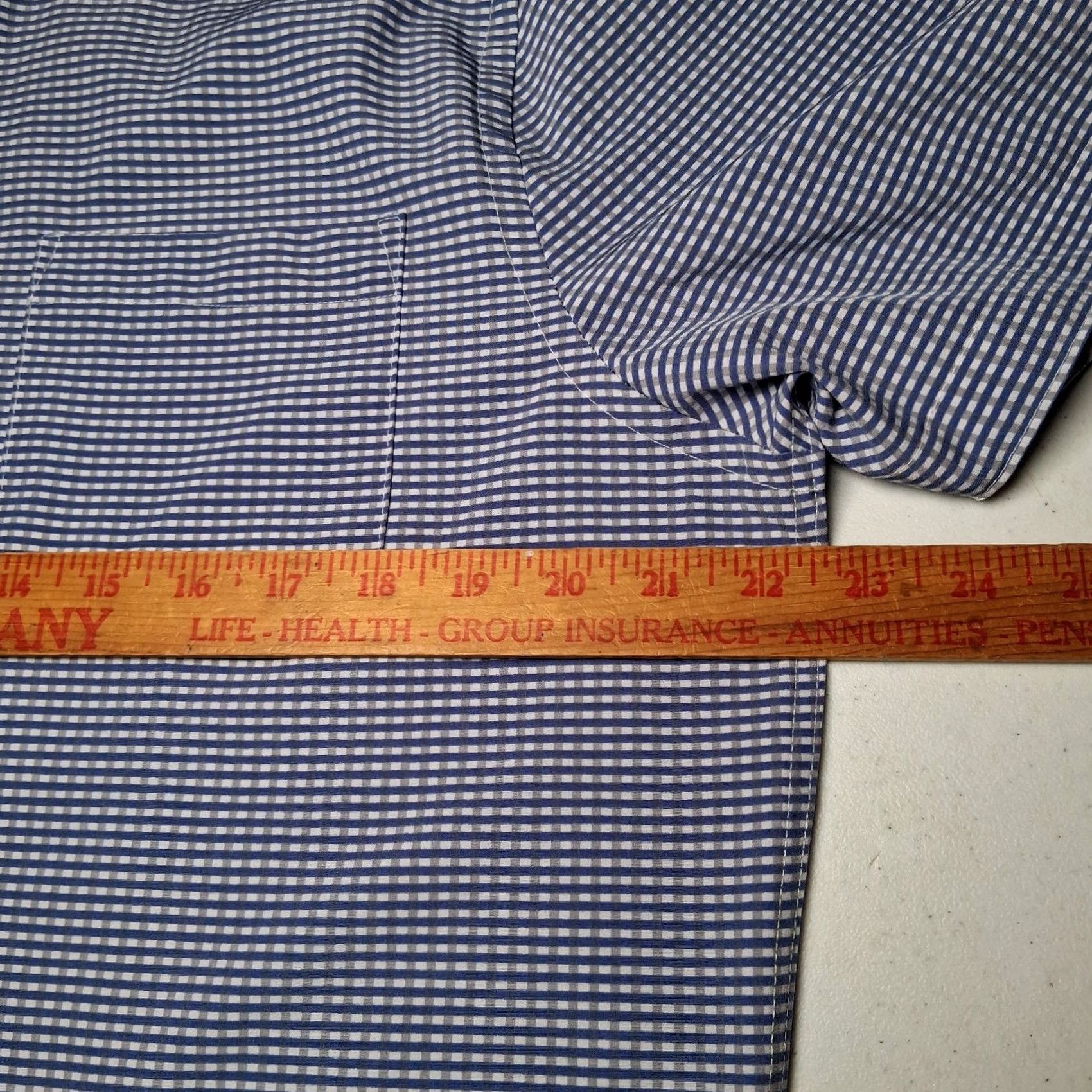 Vintage International Report Shirt L Blue Gingham Check Performance Mens Size US L / EU 52-54 / 3 - 5 Thumbnail