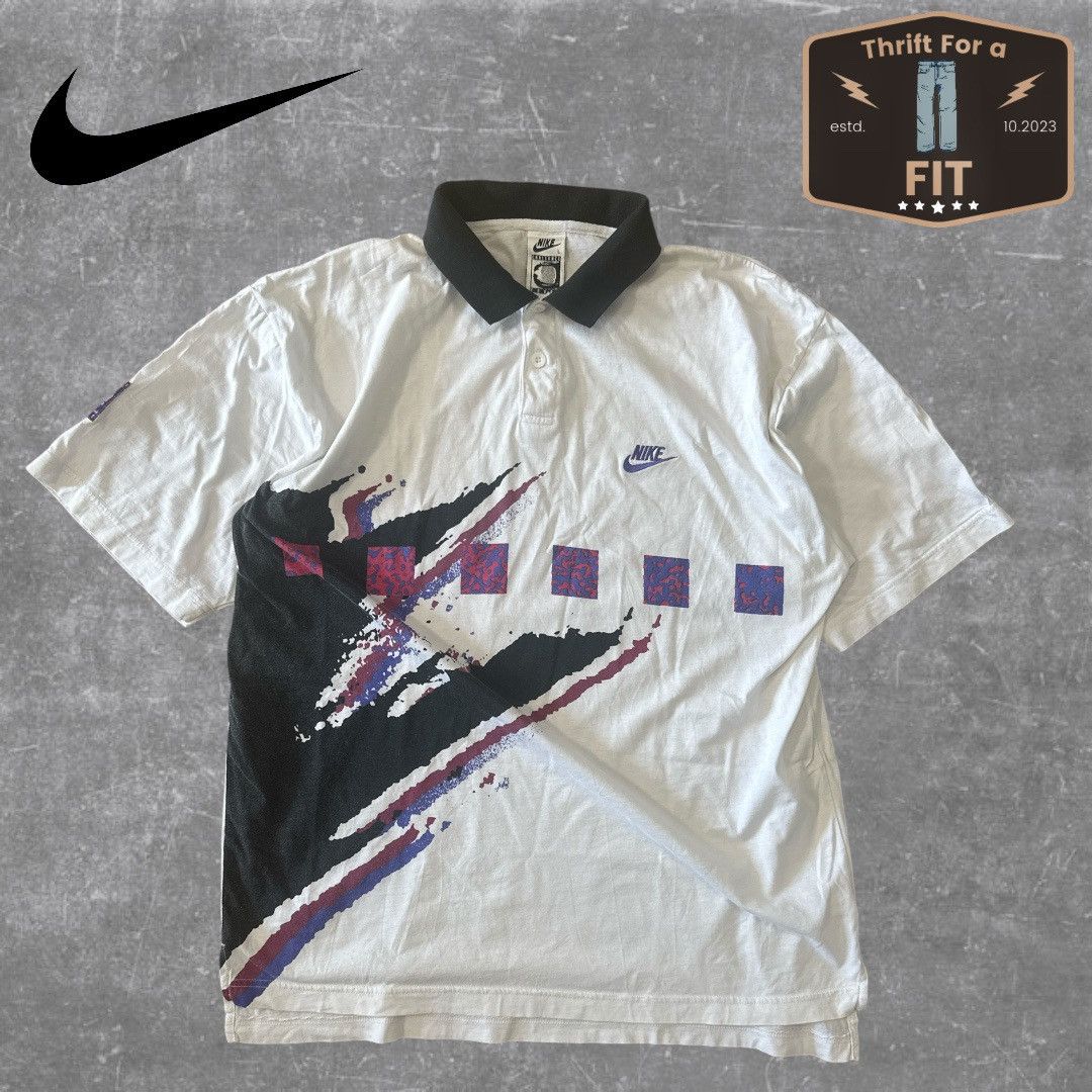 Nike Vintage 90's Nike Challenge Court Andre Agassi Tennis Polo Size US L / EU 52-54 / 3 - 1 Thumbnail