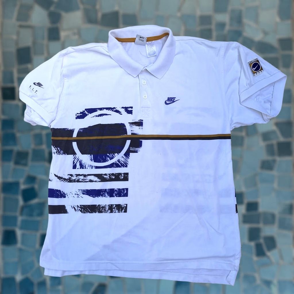 Nike × Vintage Vintage 90s Nike Challenge Court Polo Shirt L | Grailed