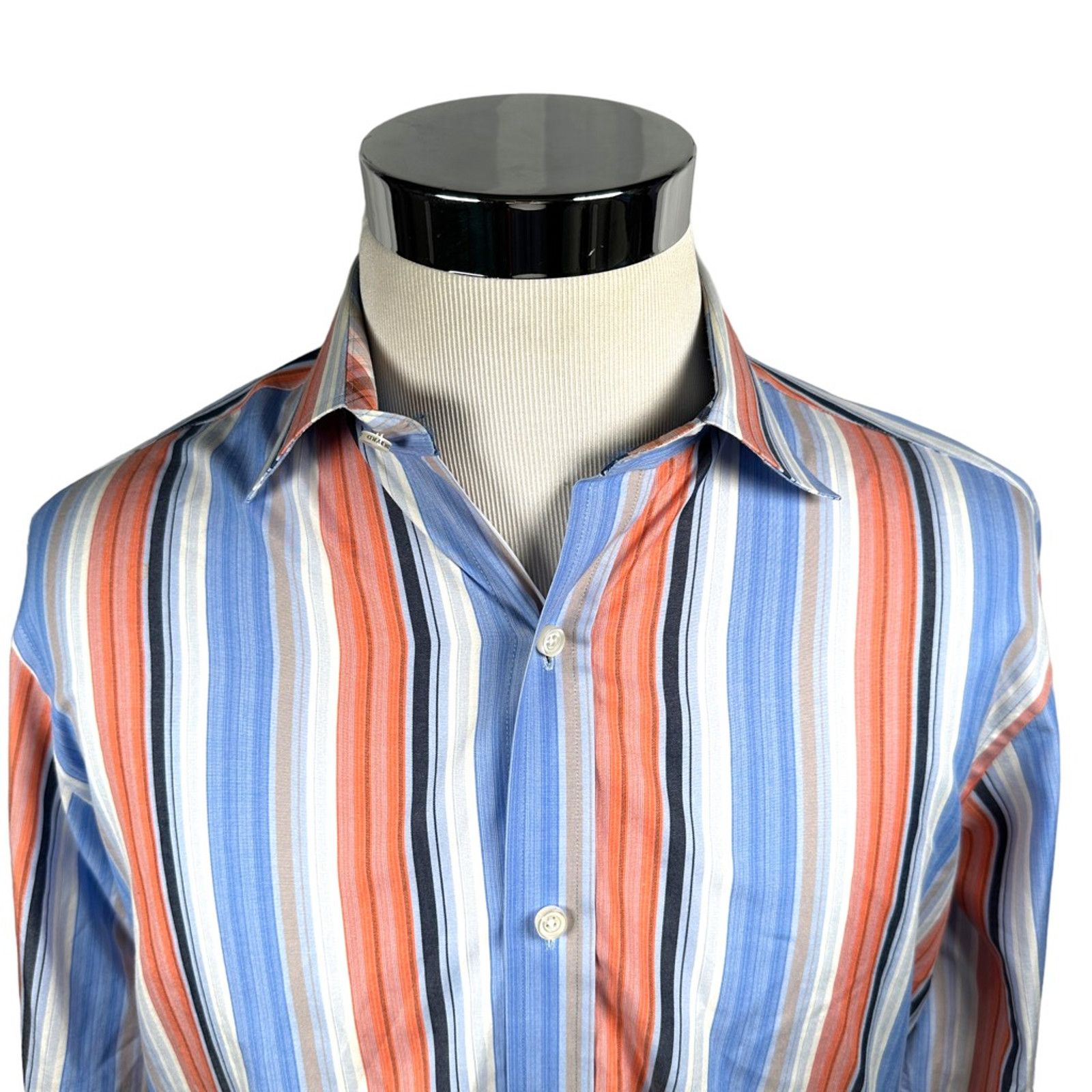 Tailorbyrd Tailorbyrd Button Up Shirt Blue Striped Long Sleeve Cotton L Size US L / EU 52-54 / 3 - 2 Thumbnail