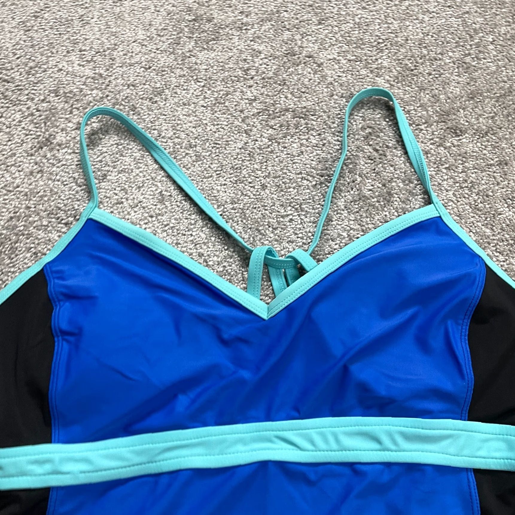 Vintage Danskin Tankini Swimwear Top Women XL Blue Padded Spaghetti Strap Beach Size XL / US 12-14 / IT 48-50 - 3 Thumbnail