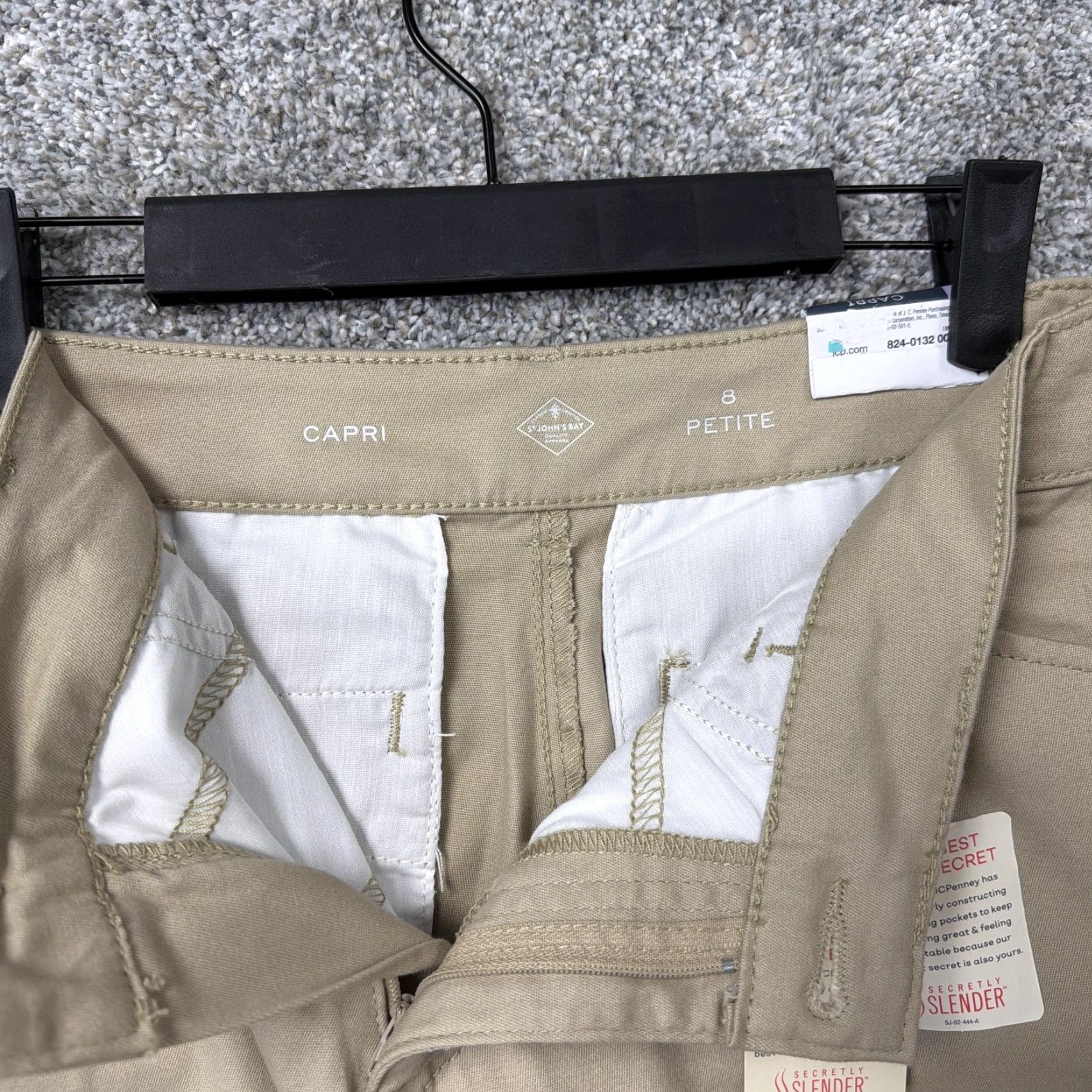 Vintage St. John's Bay Capri Pants Womens 8P 31x16 Beige Twill Stretch Chino Office Size 30" / US 8 / IT 44 - 7 Thumbnail
