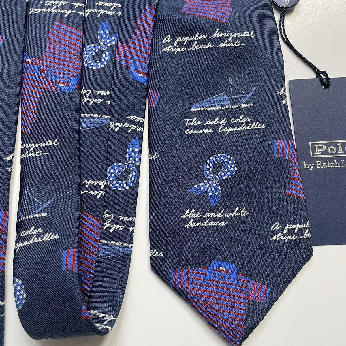 Polo Ralph Lauren Polo by Ralph Lauren Blue Silk Tie with Architectural Design Size ONE SIZE - 3 Thumbnail