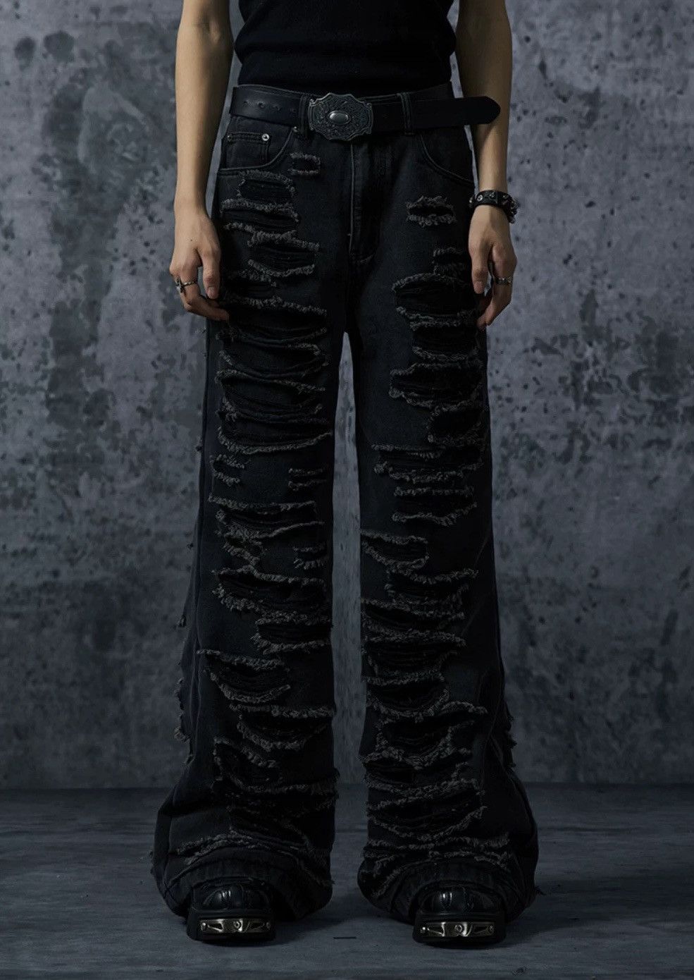 Japanese Brand × Vintage Avant grade retro punk faded distressed grunge jeans pants Size US 32 / EU 48 - 4 Thumbnail