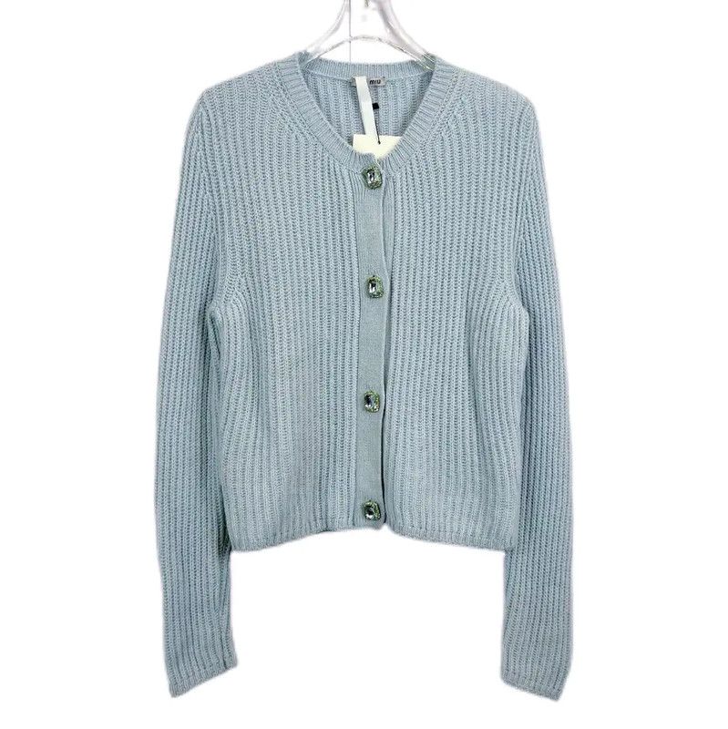 Miu Miu Miu Miu Light Blue Cotton Long Sleeve Pullover 0089 Size XXS / US 00 / IT 34 - 1 Thumbnail