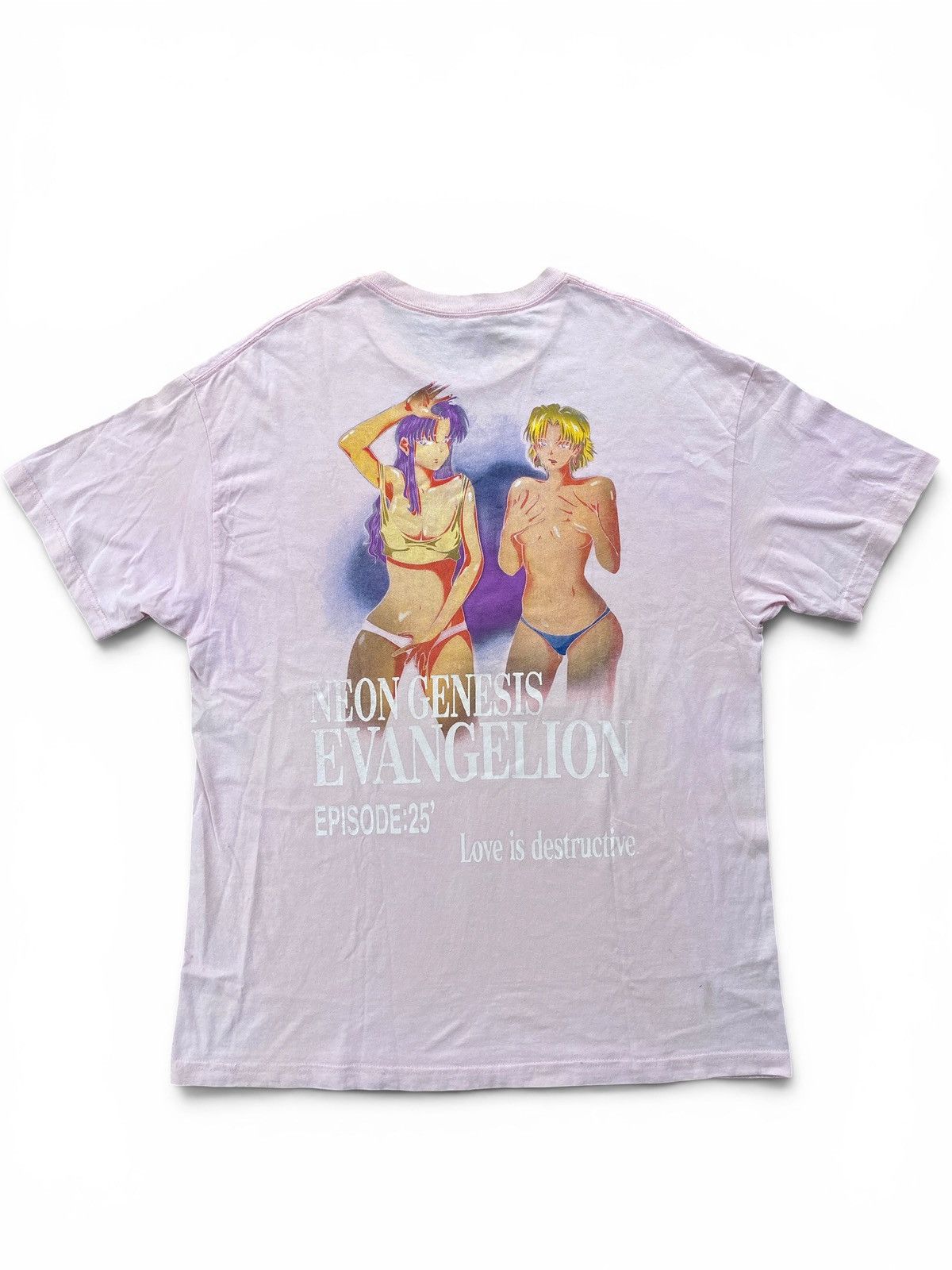 Japanese Brand Rare Neon Genesis Evangelion Waifu Tee Love is Destructive Size US XL / EU 56 / 4 - 10 Thumbnail