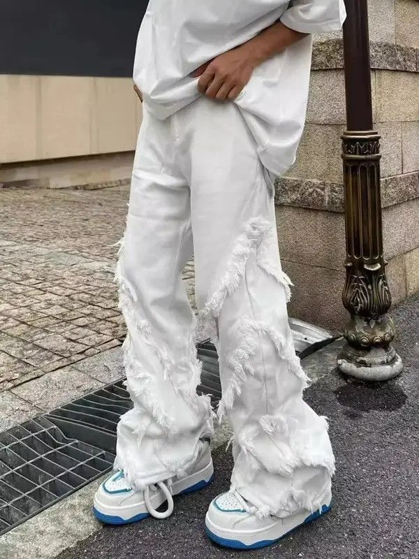 Japanese Brand Pants with raw edges loose trousers American retro style Size US 29 - 6 Thumbnail