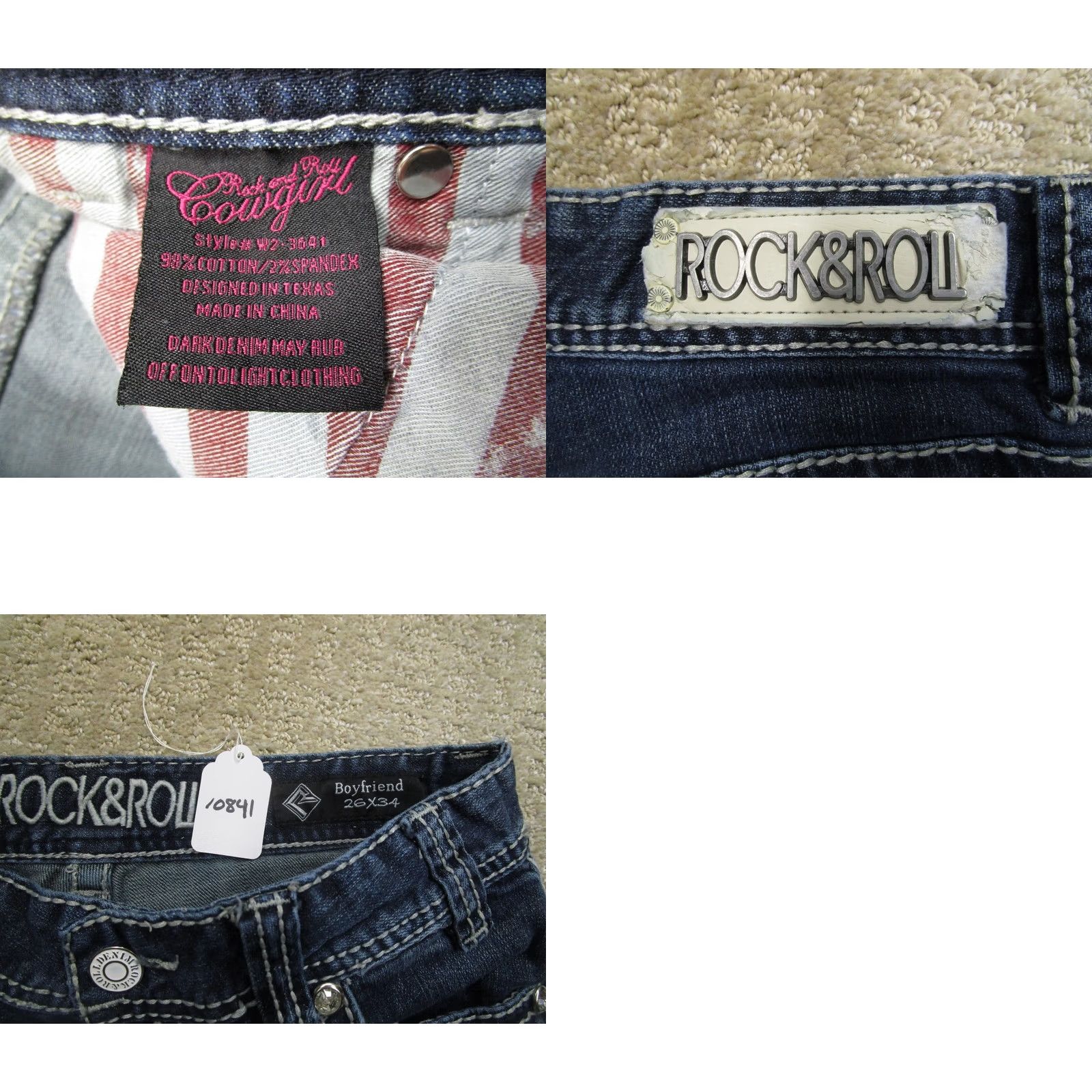 Vintage Rock And Roll Cowgirl Jeans Women 26x34 Blue Low Rise Boyfriend Bootcut Dark Wash Rock And Roll Cowgirl Jeans Men/Women? Size 26" / US 2 / IT 38 - 8 Thumbnail