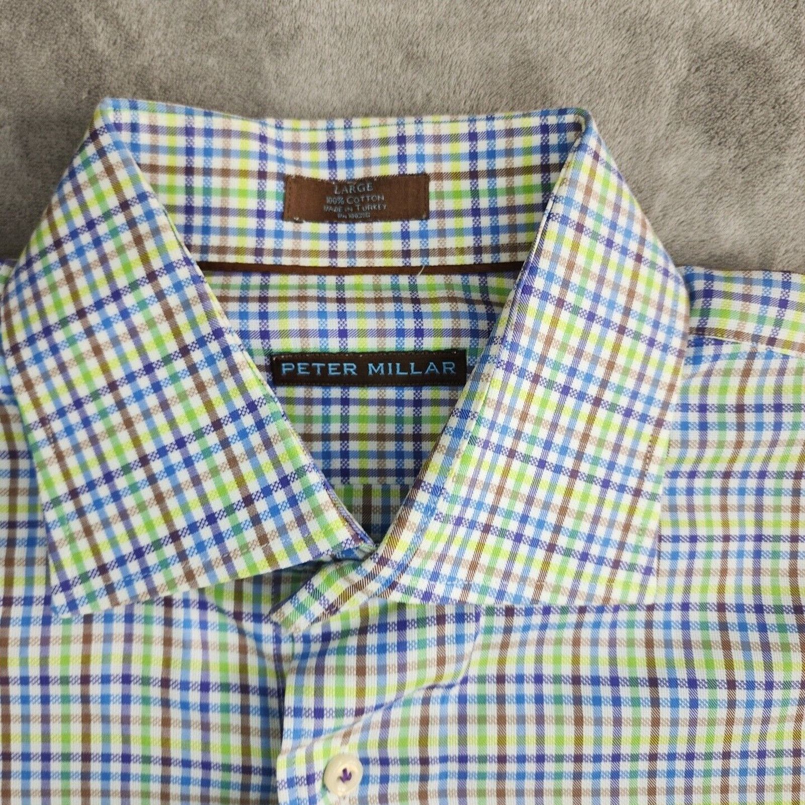 Peter Millar Peter Millar Mens Button Up LS Golf Polo Shirt Plaid LG Size US L / EU 52-54 / 3 - 2 Thumbnail