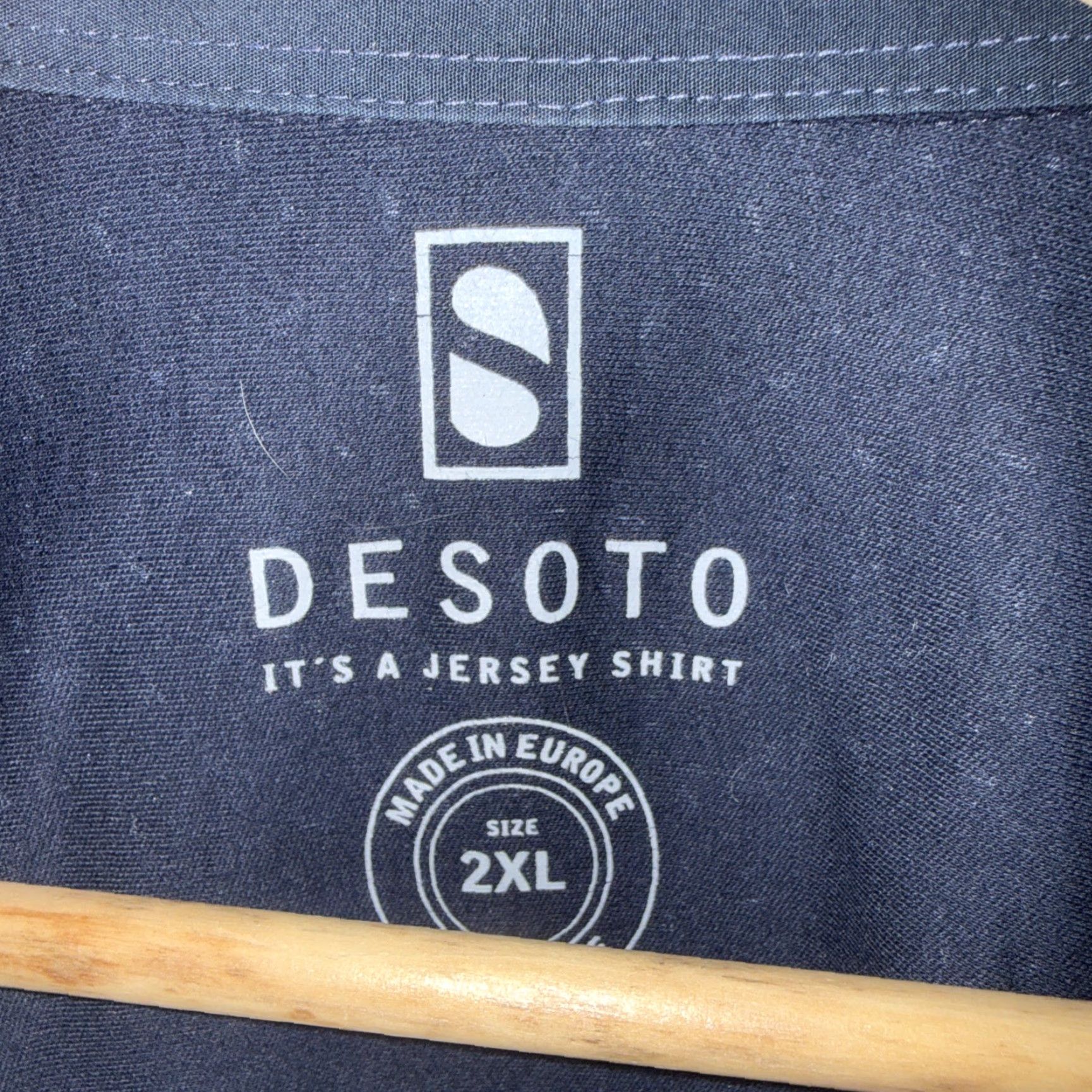 Vintage DeSoto Jersey Shirt Long Sleeve Button Up Mens Size 2XL Blue Shirt Size US XXL / EU 58 / 5 - 3 Thumbnail