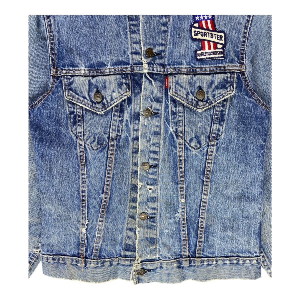 Harley Davidson × Levi's Vintage Clothing Vintage Levis x Harley Davidson Distressed Denim Jacket Size US M / EU 48-50 / 2 - 6 Thumbnail