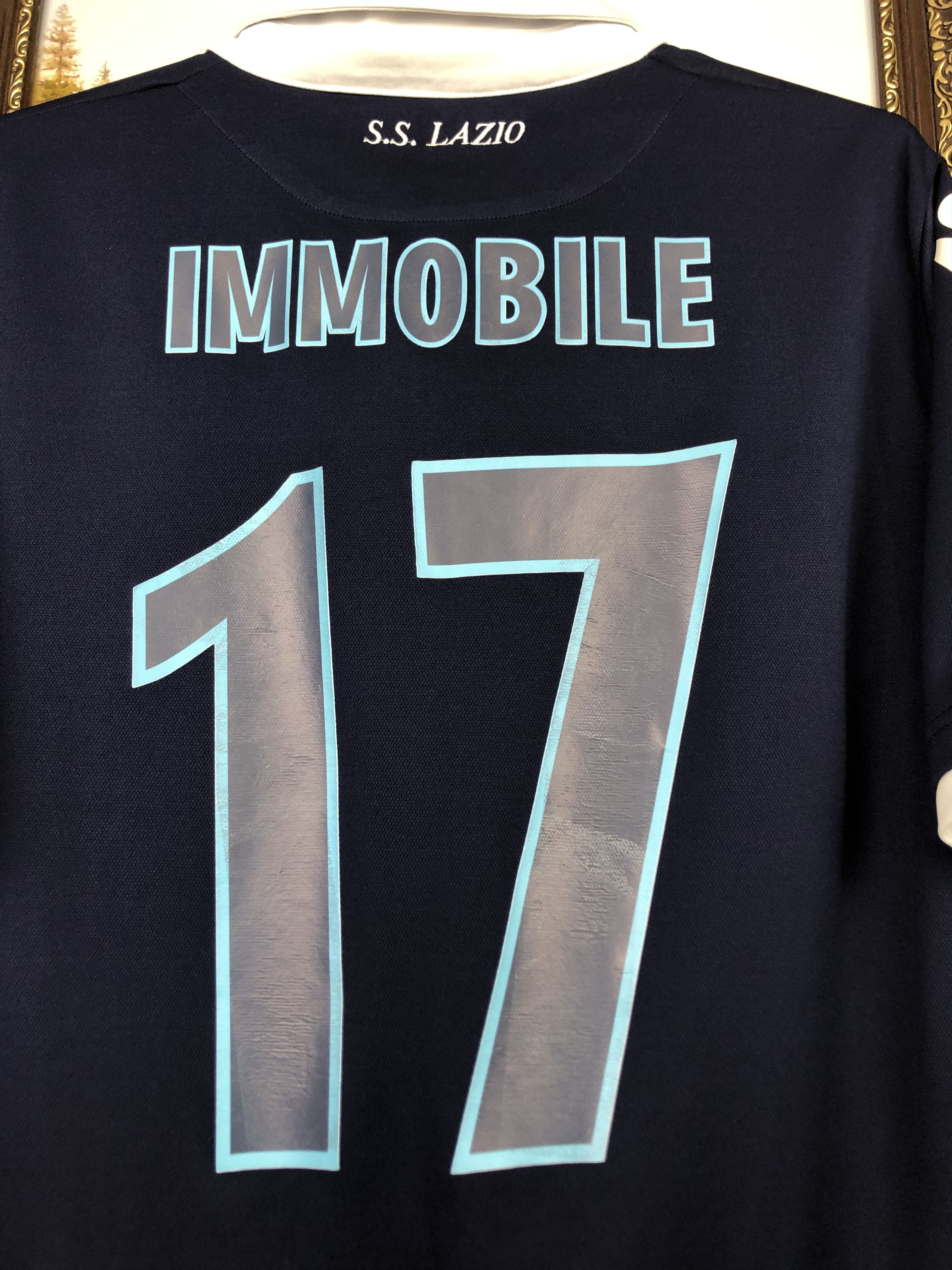 Macron Lazio football shirt 2016 Soccer #17 Immobile Jersey Maglia Size US XL / EU 56 / 4 - 11 Thumbnail