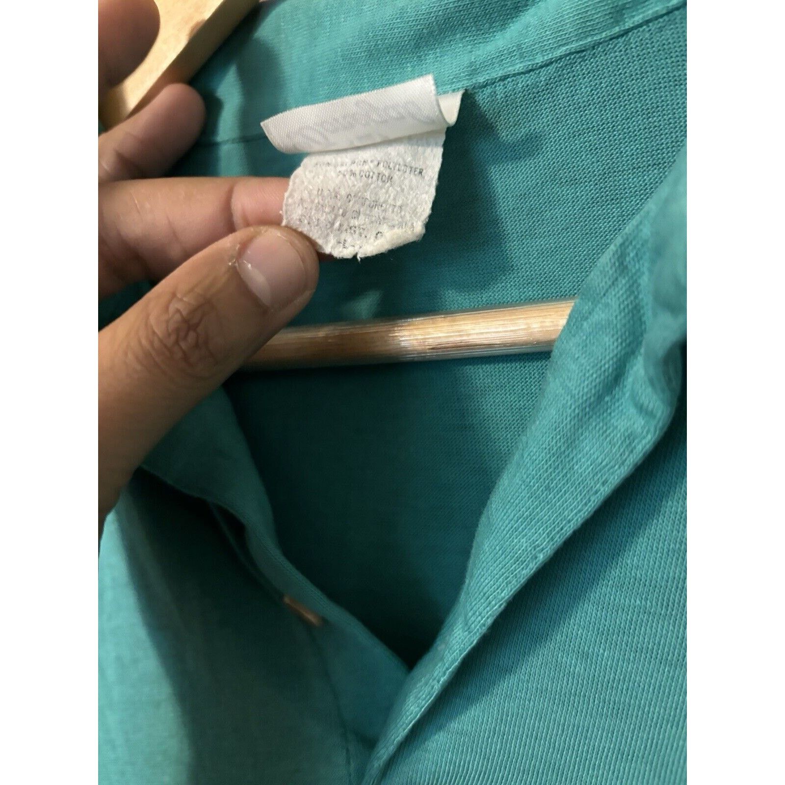 Other vintage 60s aqua blue thin distressed polo donegal large Size US L / EU 52-54 / 3 - 3 Thumbnail