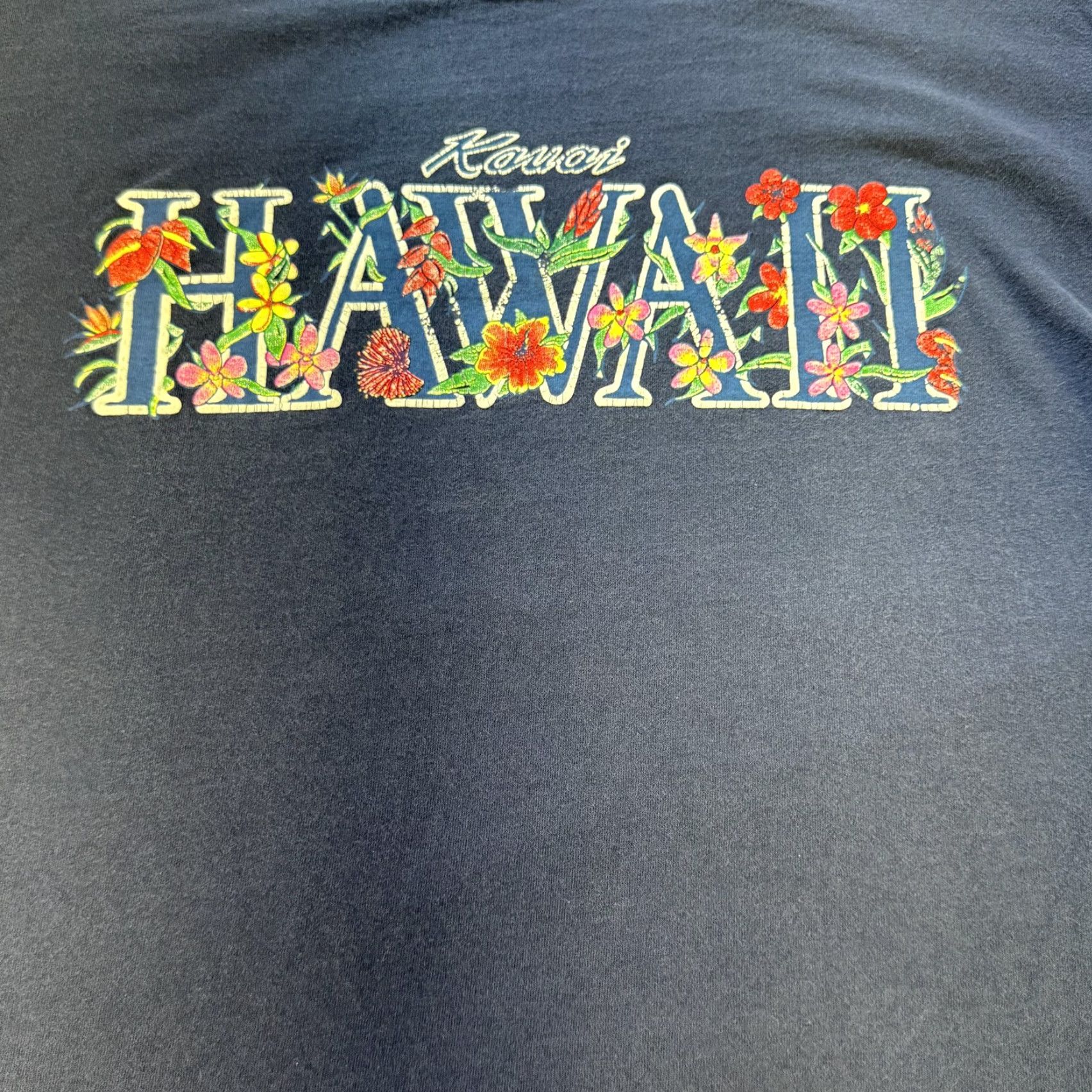 Jerzees VINTAGE Kauai Hawaii Shirt Mens 2XL Jerzees Floral Graphic Tee Made USA Navy Blue Crew Neck Short Sleeve Graphic Print Men Size US XXL / EU 58 / 5 - 3 Thumbnail