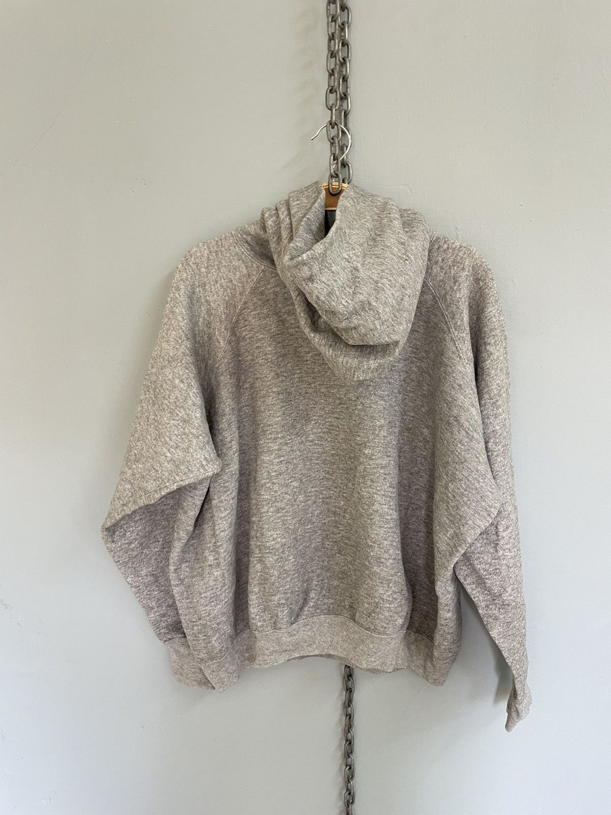 Vintage Vintage 80s Tri-blend rayon hoodie plain Size US L / EU 52-54 / 3 - 2 Thumbnail