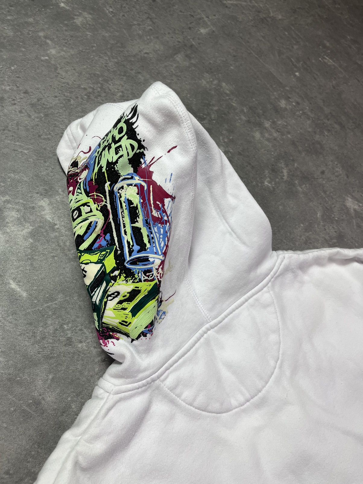 Ecko Unltd. 00s Ecko Unlimited Painted Logo Baggy Zip Hoodie XL White Size US XXL / EU 58 / 5 - 14 Thumbnail
