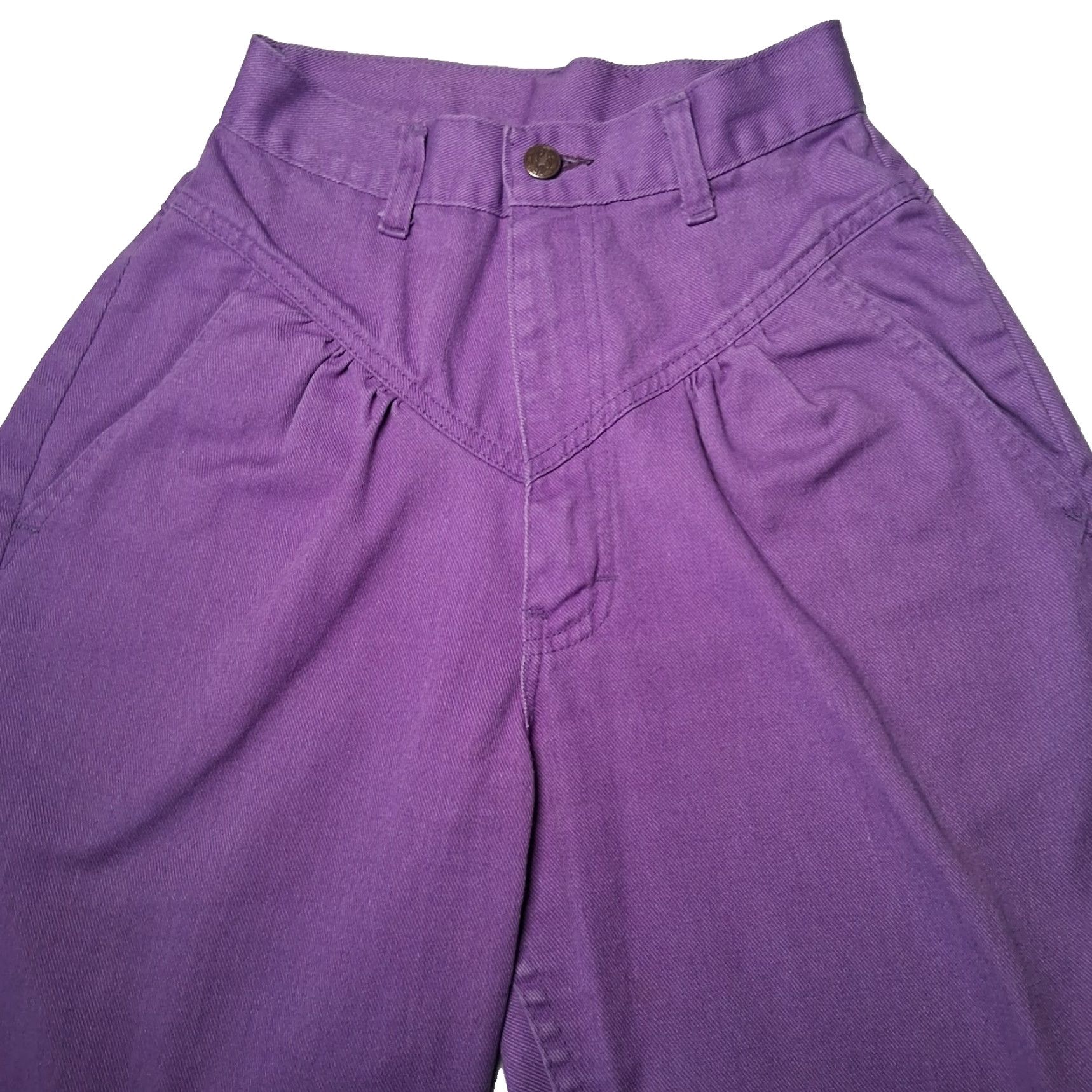 Vintage VINTAGE L'Abeille Sport by Beeline Pants 23x27 Purple Pleated Drop Waist Womens Stretch 1980s 1990s Retro Size 32" / US 10 / IT 46 - 2 Thumbnail
