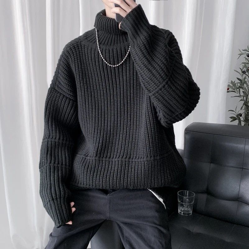Japanese Brand × Vintage Turtle Neck - Style Streetwear Knitted Sweatshirt Size US XXL / EU 58 / 5 - 1 Thumbnail