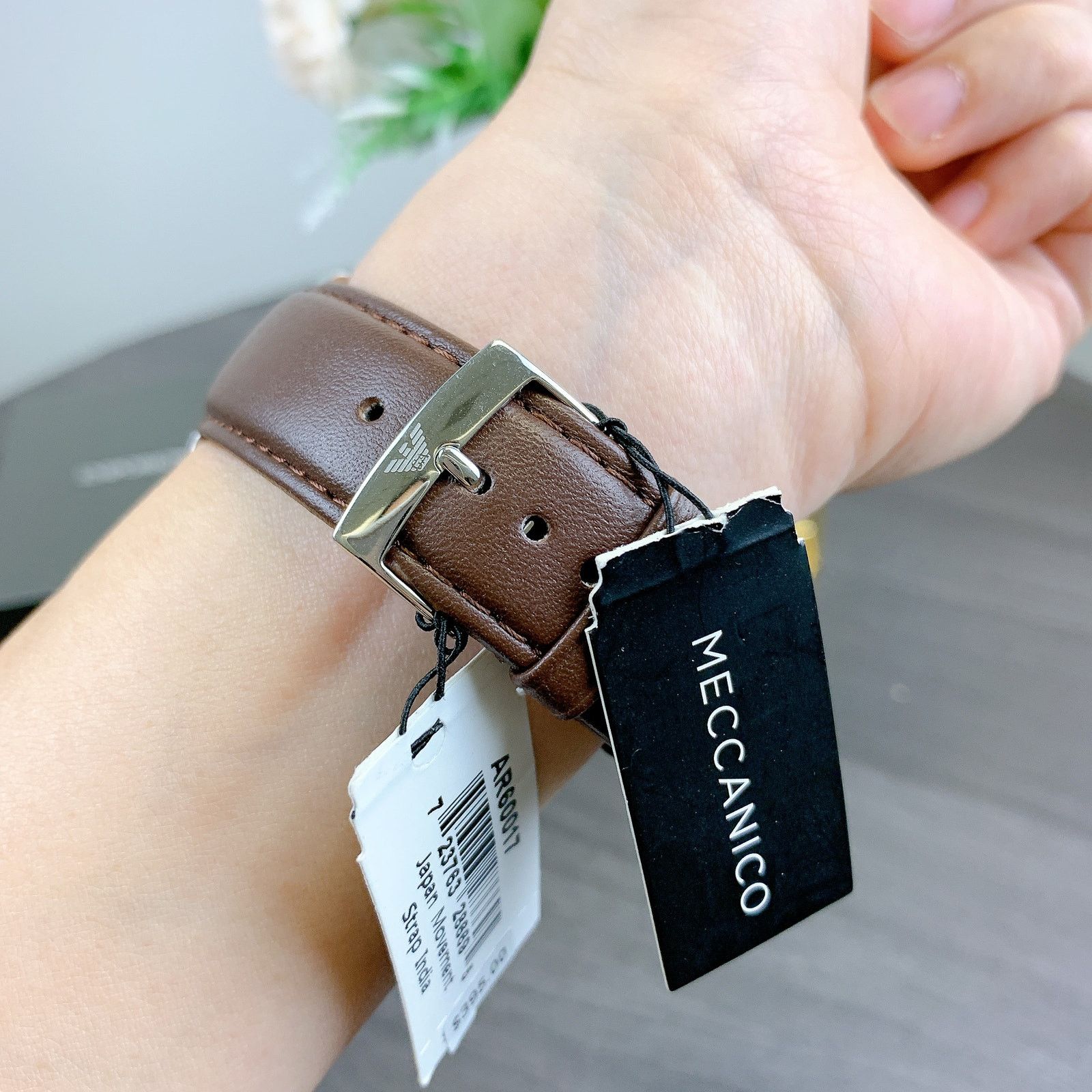 Emporio Armani Emporio Armani AR60017 Automatic Brown Leather Watch Size ONE SIZE - 3 Thumbnail