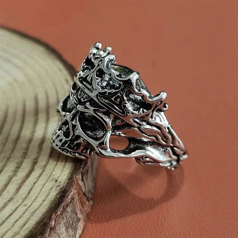 Japanese Brand × Jewelry × Vintage Retro Crown Skull Ring Size ONE SIZE - 7 Thumbnail