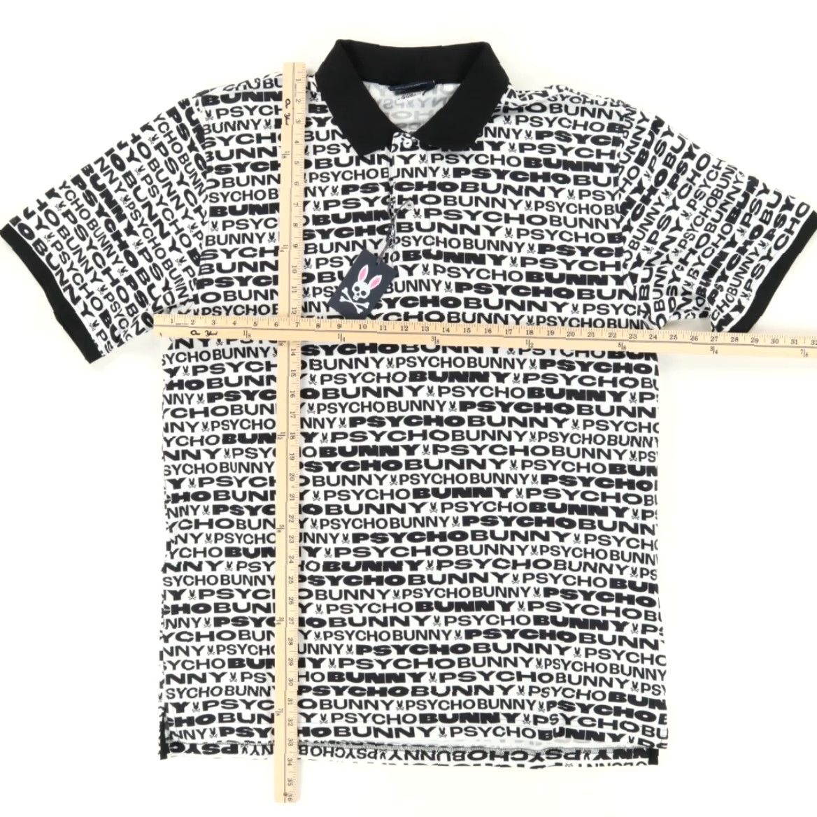 Psycho Bunny Psycho Bunny Polo Shirt White Men's 9 Pique All Over Print Shirt M Size US M / EU 48-50 / 2 - 3 Thumbnail