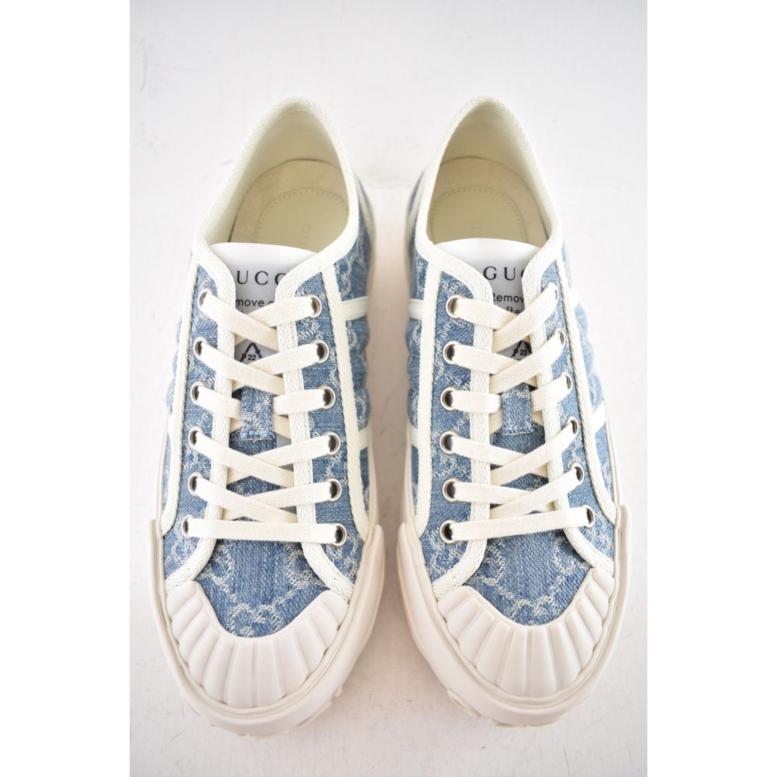 Gucci Gucci Chunky Monogram GG Blue Denim Platform Sneakers 36.5 Size US 6.5 / IT 36.5 - 8 Thumbnail