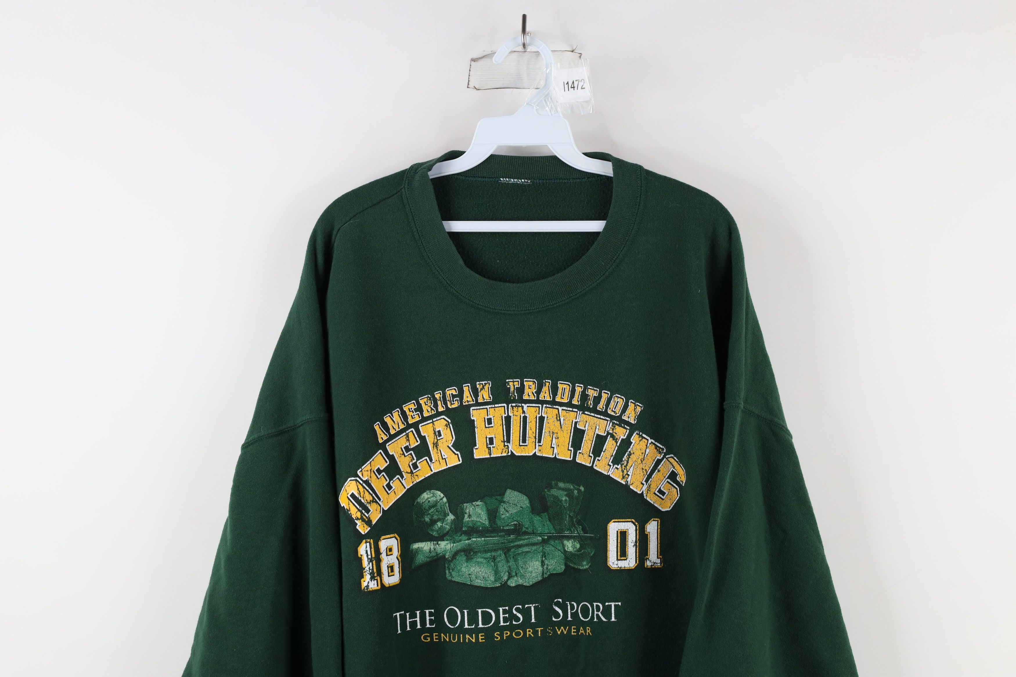 Vintage Vintage 90s Streetwear Out Deer Hunting Sweatshirt Green Size US XXL / EU 58 / 5 - 2 Thumbnail