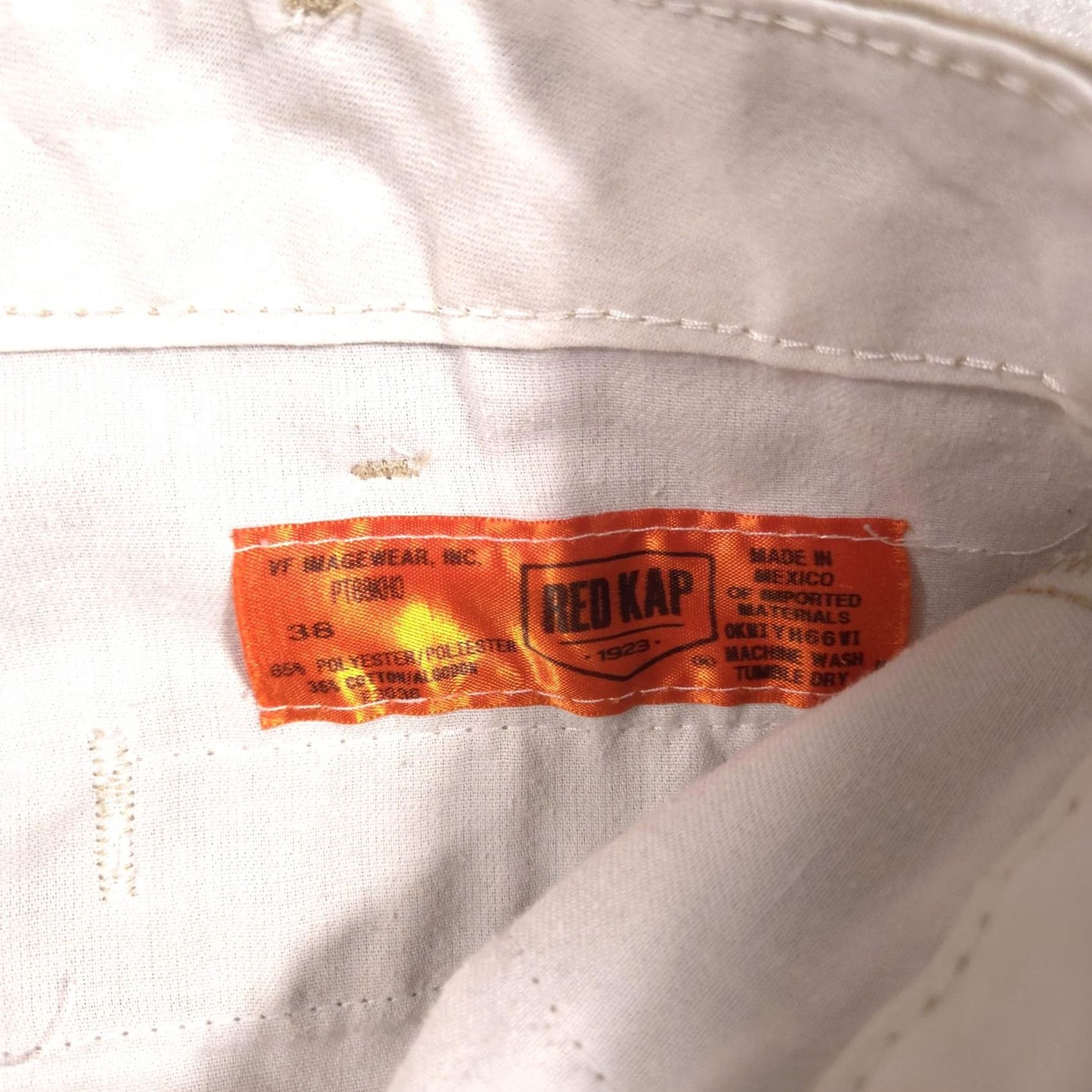 Red Kap Red Kap Cargo Pants Mens 38x28 Beige Polyester Cotton Workwear Pockets Belt Loops Flat Front Zipper Size US 38 / EU 54 - 7 Thumbnail