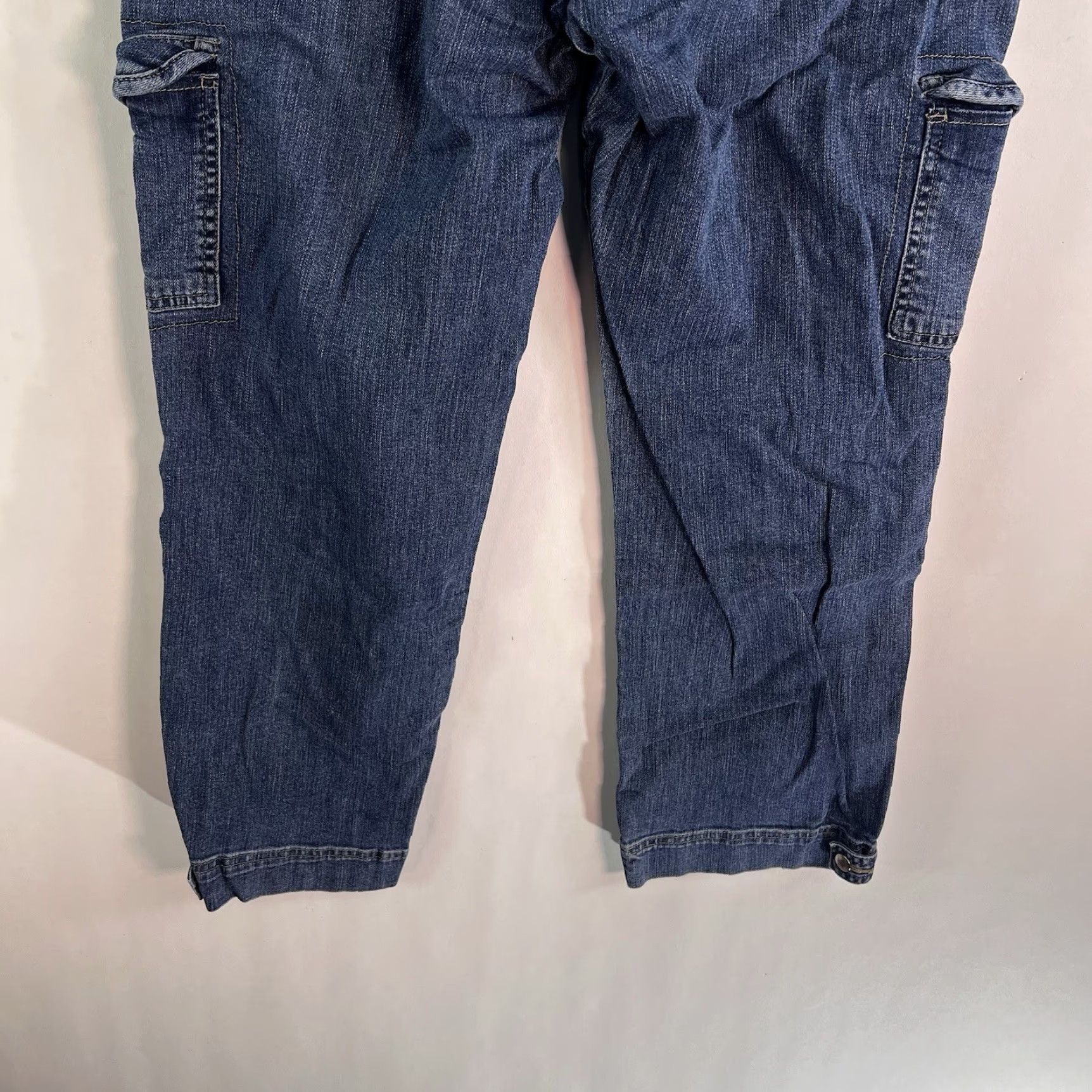 Lee Vintage Lee Women’s Cargo Jeans 10P High-Rise Straight Fit Blue 90s Grunge Hip Hop 28in Inseam Size 32" / US 10 / IT 46 - 7 Thumbnail
