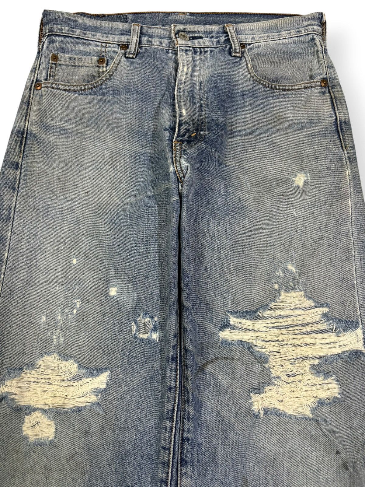 Levi's Vintage 90s Levis 502 Big E Selvedge Distressed Grunge Jeans Size US 30 / EU 46 - 4 Thumbnail