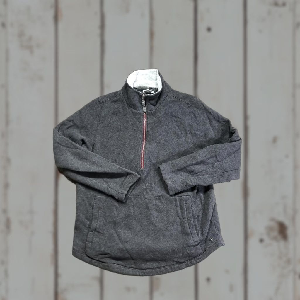 Carbon2Cobalt carbon2cobalt Sweatshirt Mens Large Gray 1/4 Zip Mock Neck Kangaroo Pocket Pullover Fleece Cotton-Polyester Size US L / EU 52-54 / 3 - 1 Thumbnail