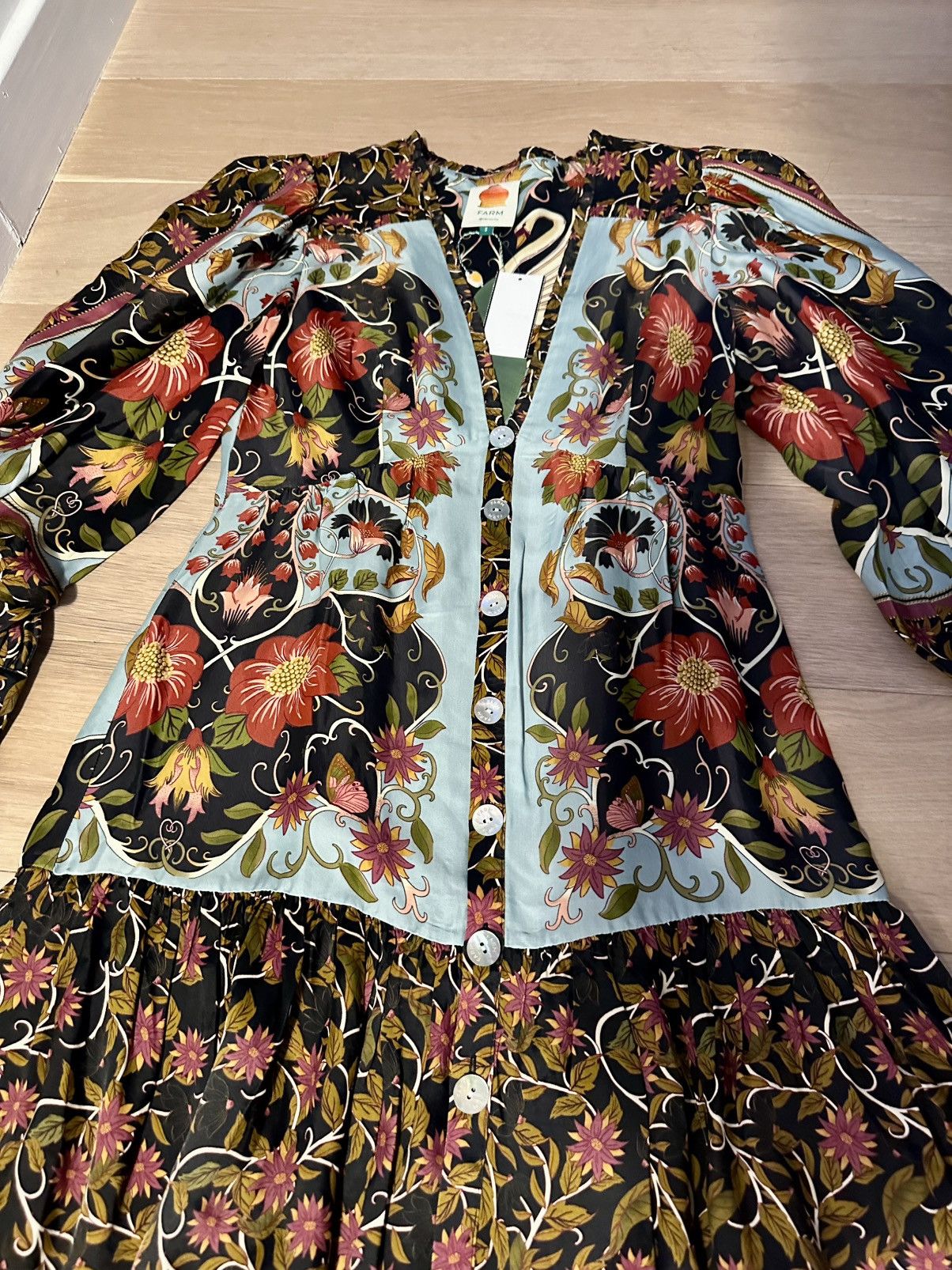 Farm Rio Farm Rio Flowing Beauty Mini Dress Size S / US 4 / IT 40 - 9 Thumbnail