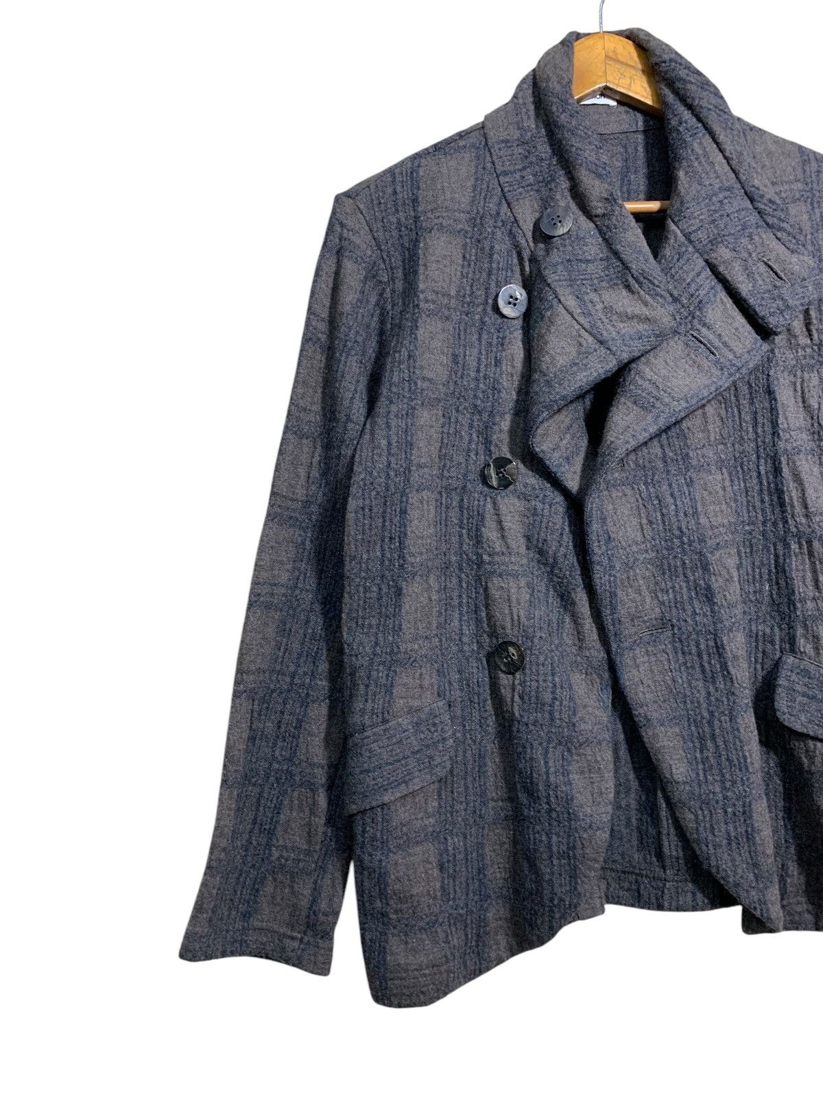 Issey Miyake 🔥ISSEY MIYAKE PLANTATION WOOL TARTANS JACKET Size M / US 6-8 / IT 42-44 - 2 Thumbnail
