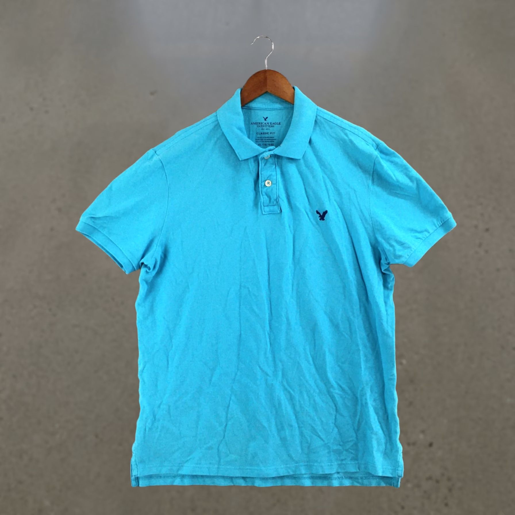 American Eagle Outfitters American Eagle Polo Shirt Mens XL Classic Fit Short Sleeve Cotton Turquoise Blue Size US XL / EU 56 / 4 - 1 Thumbnail