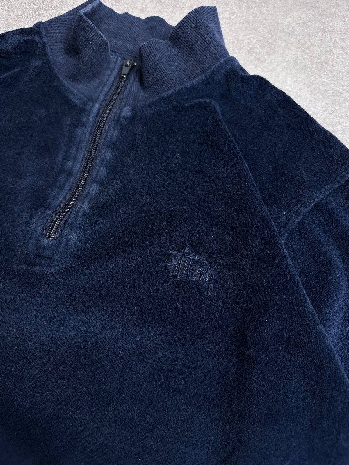 Stussy Vintage Stussy Velour Quarter Zip Sweater M Size US M / EU 48-50 / 2 - 3 Thumbnail
