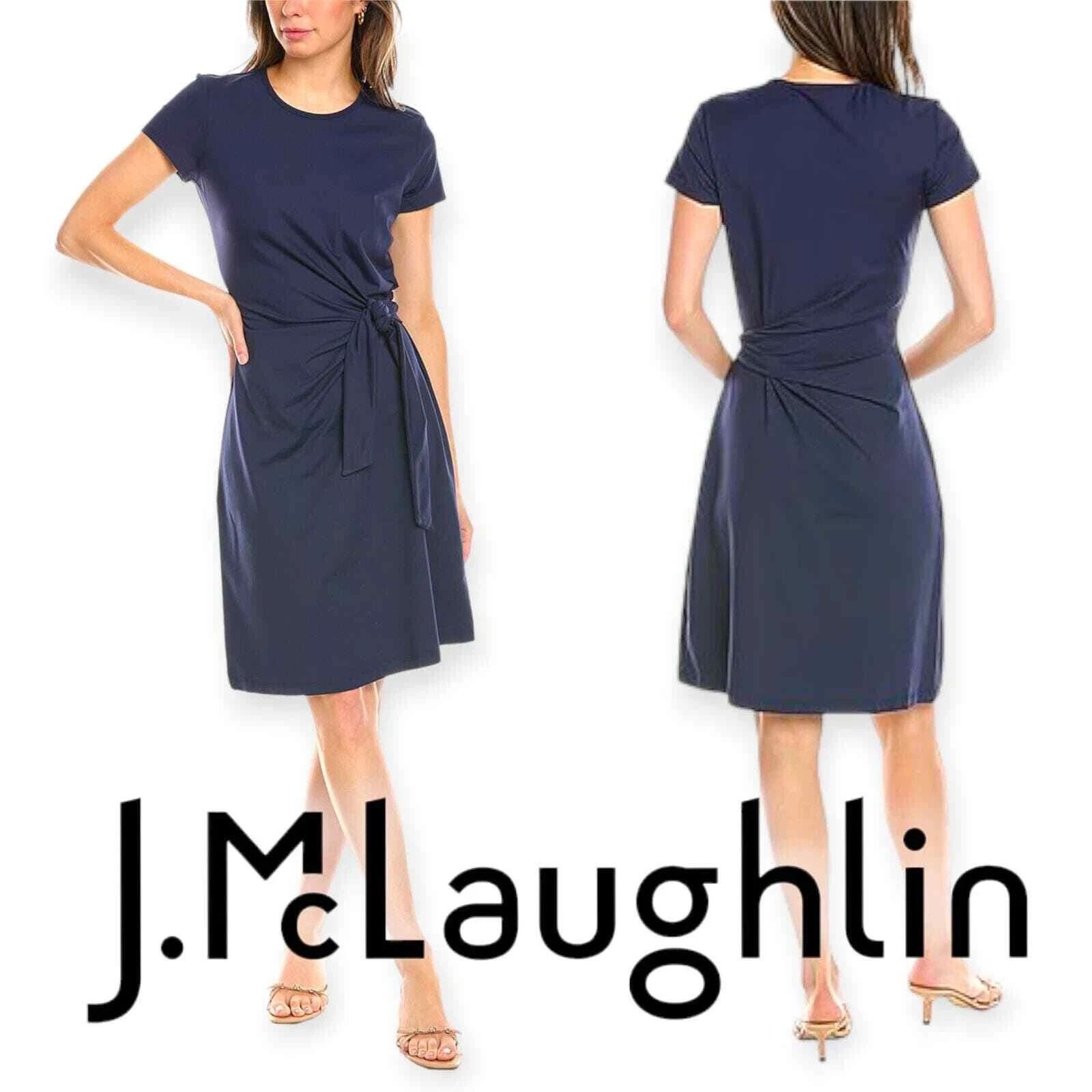 J.McLaughlin J.McLaughlin Navy Elora Bangle Side Tie Wrap Dress Medium Size M / US 6-8 / IT 42-44 - 1 Thumbnail