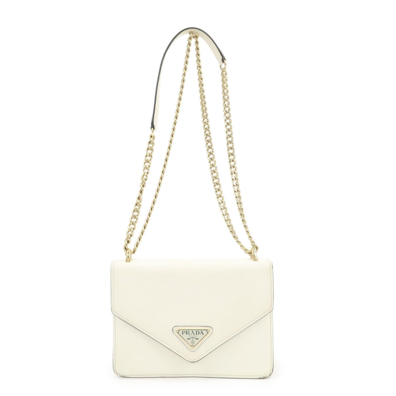 Prada Prada Saffiano Flap Bag White Size ONE SIZE - 1 Thumbnail