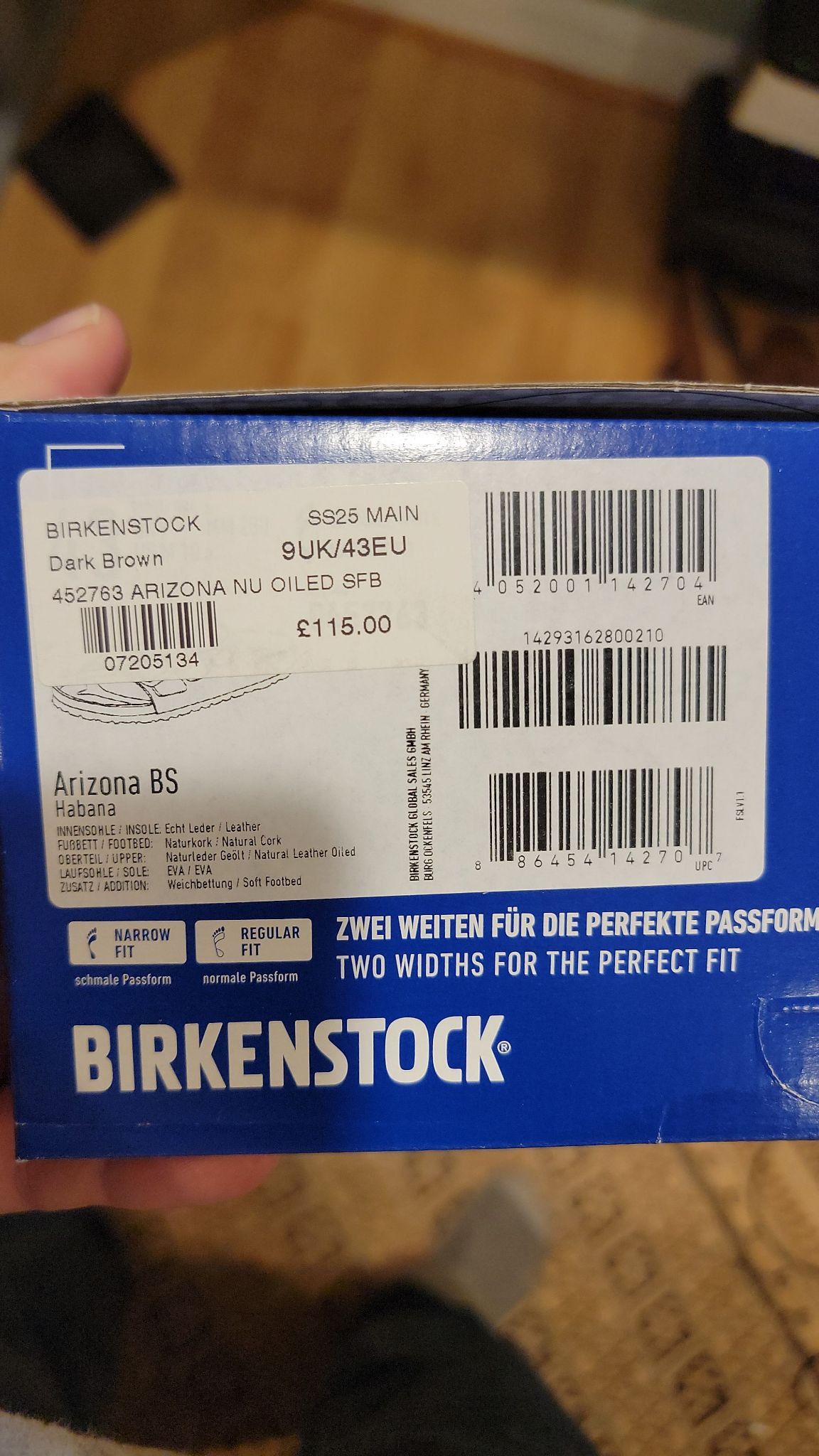 Birkenstock Arizona Sandal (Havana, Narrow, SFB) Size US 10.5 / EU 43-44 - 4 Thumbnail