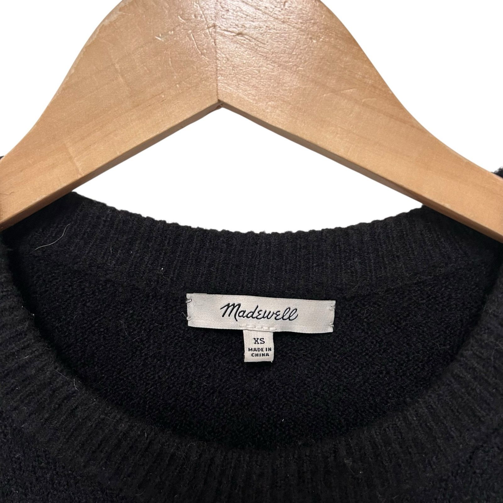 Madewell Madewell Black Merino Wool Alpaca Blend Sweater Sz XS Size XS / US 0-2 / IT 36-38 - 3 Thumbnail